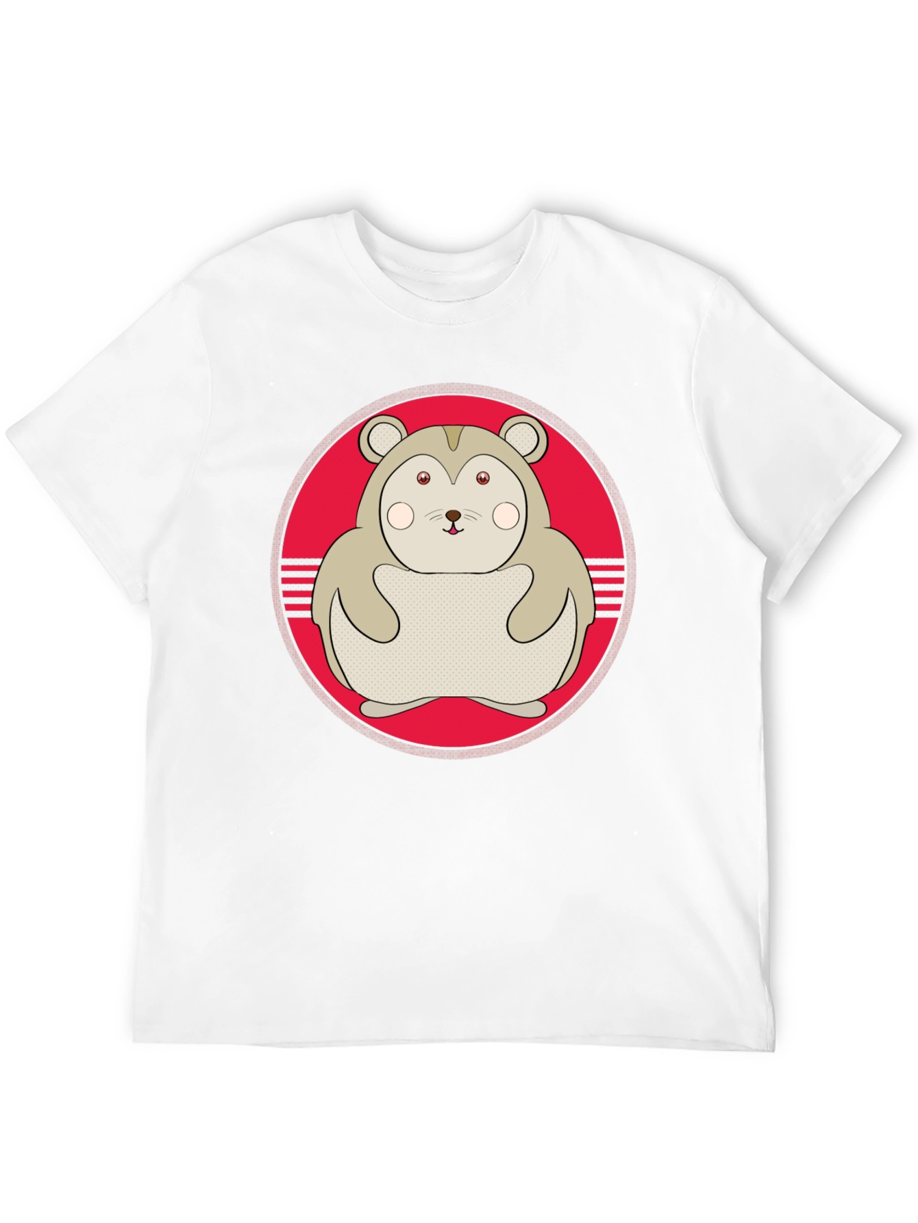 Cute Hamster Graphic Tee - Black Cotton T-Shirt