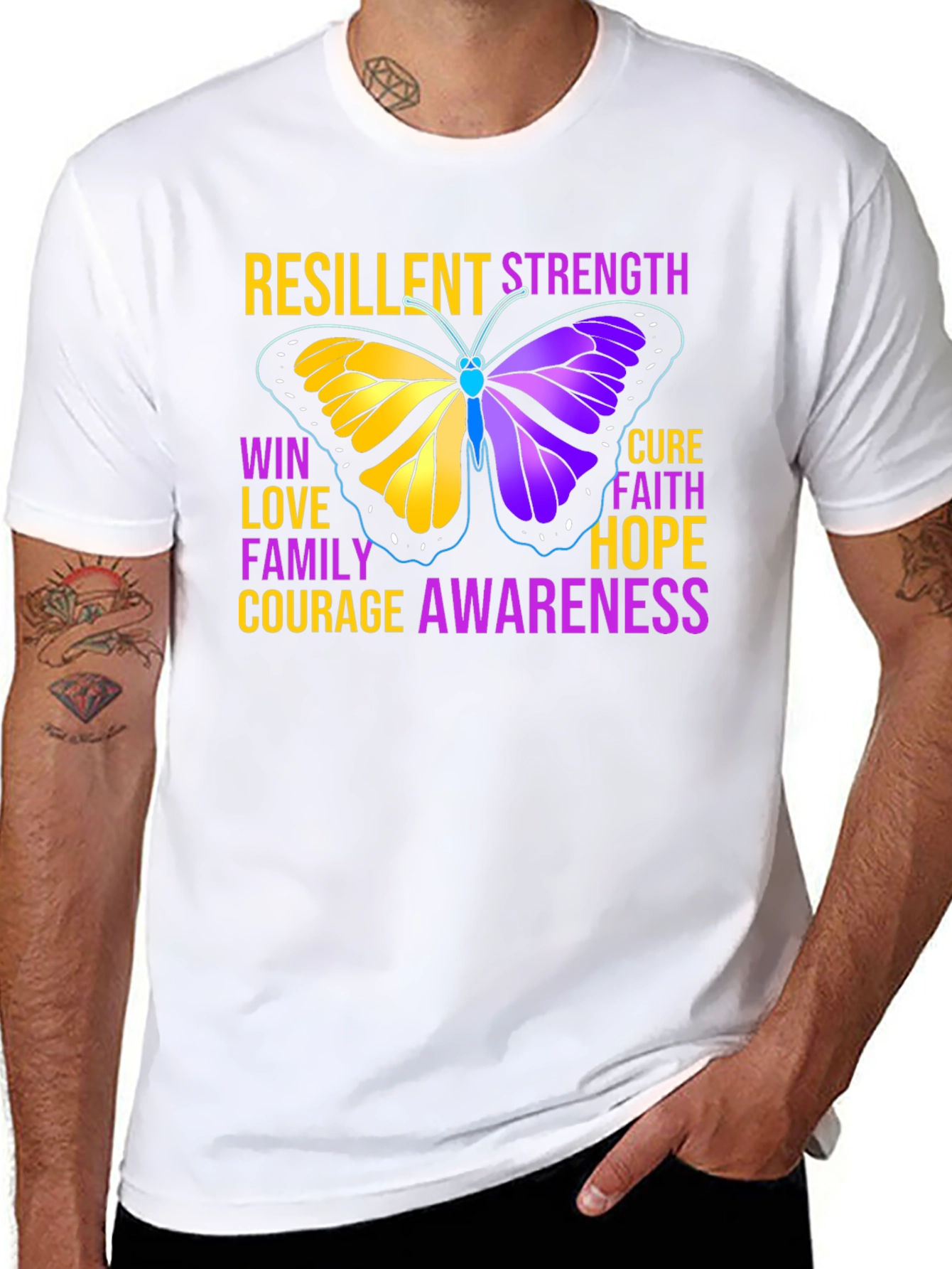 Resilient Strength Butterfly Awareness Graphic Tee