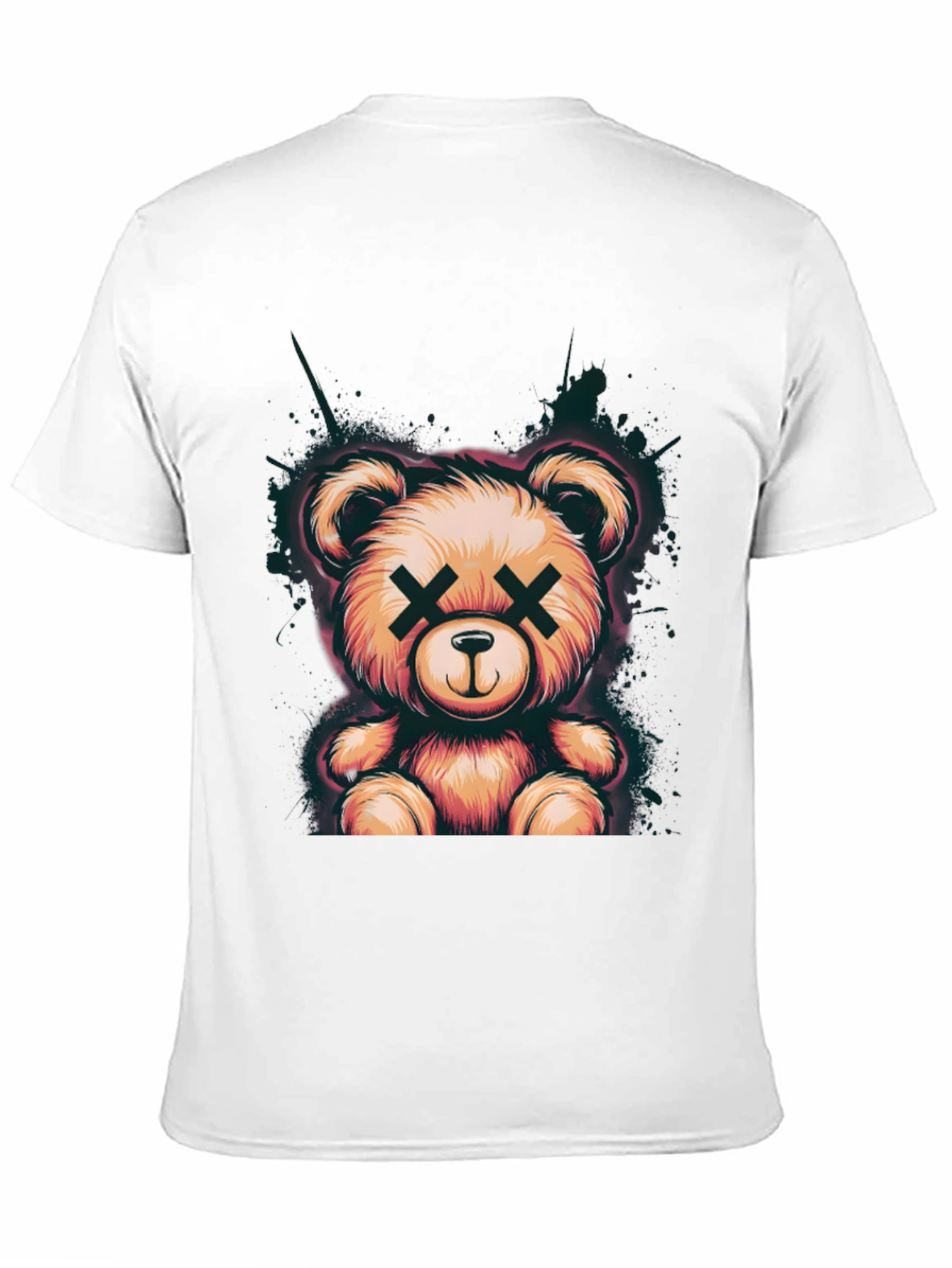 Teddy Bear Graphic Tee - Soft Black Cotton T-Shirt
