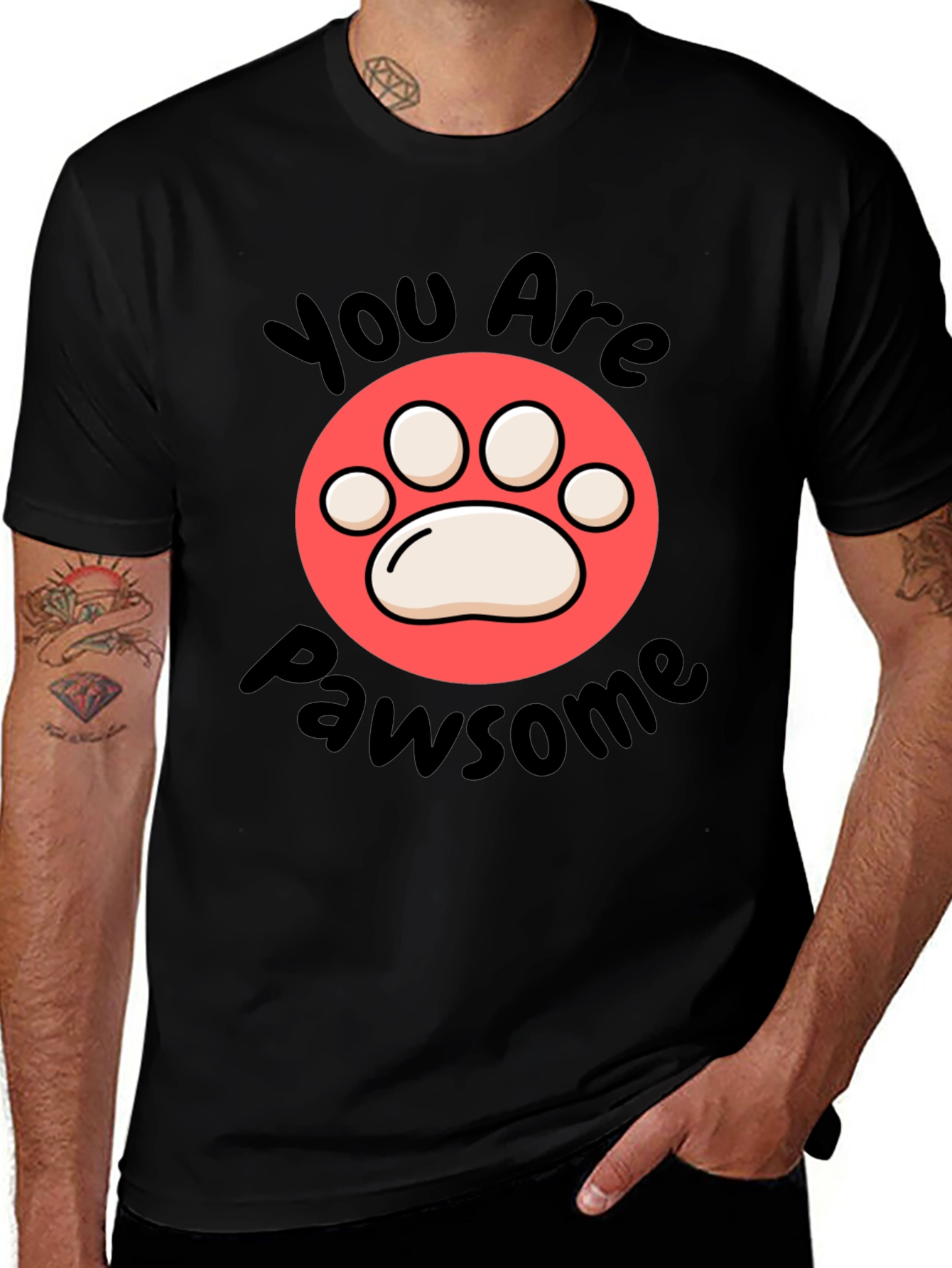 You Are Pawsome Black T-Shirt