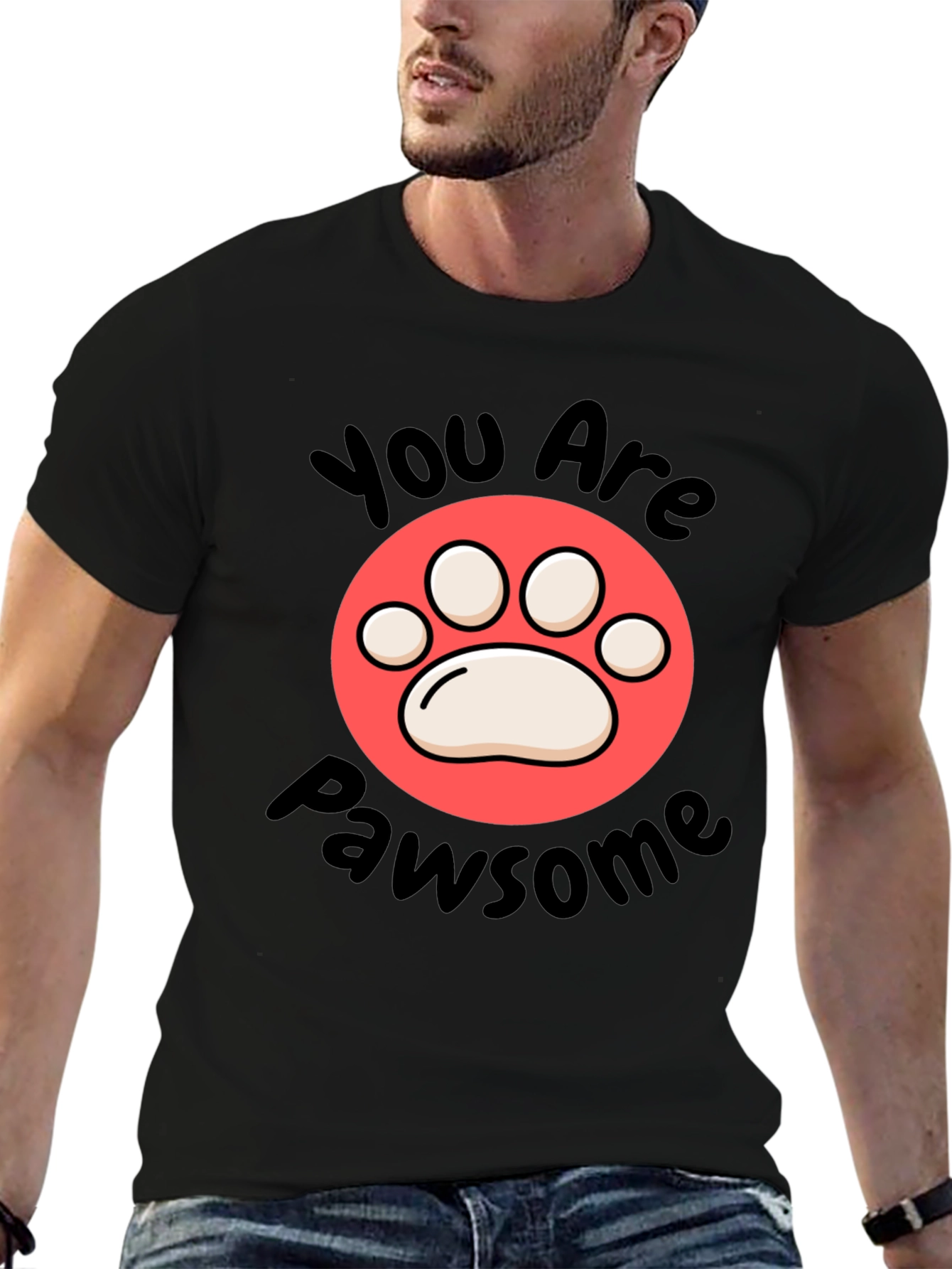 You Are Pawsome Black T-Shirt