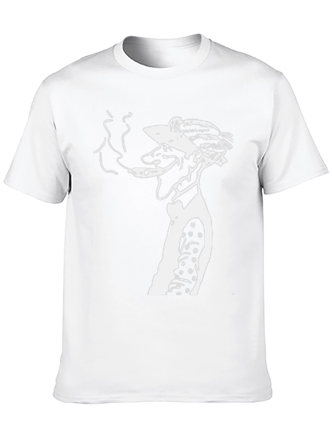 Retro Cartoon Man Smoking Black T-Shirt