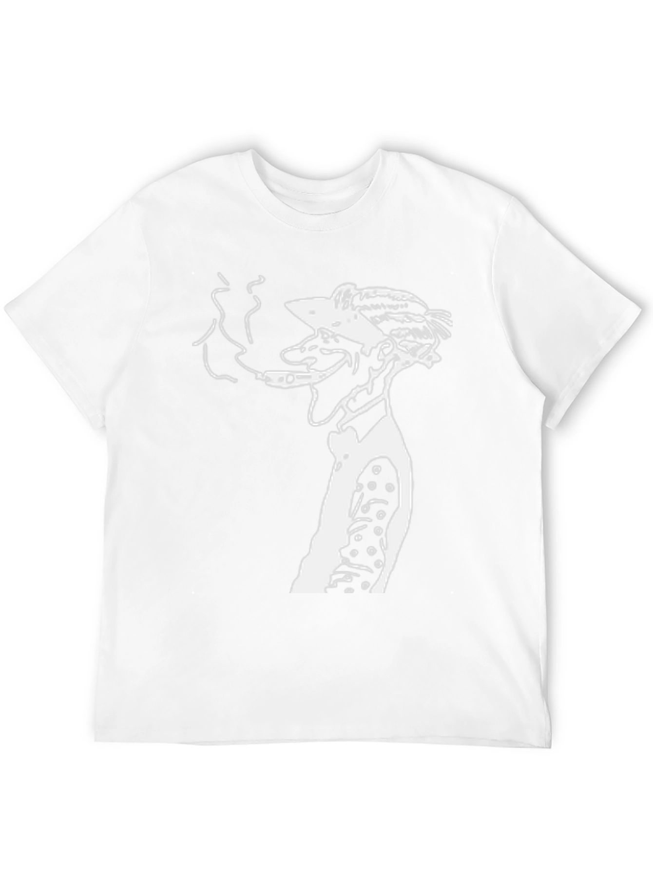 Retro Cartoon Man Smoking Black T-Shirt