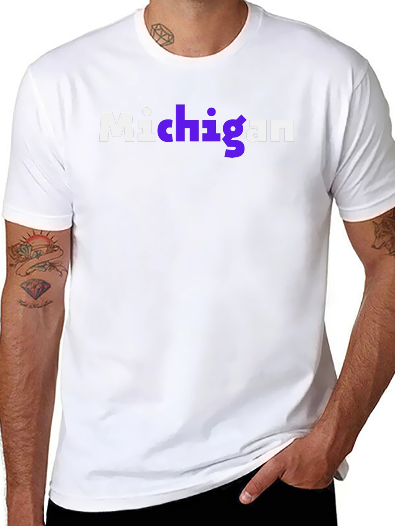 Michigan Graphic Tee - Black Cotton Shirt