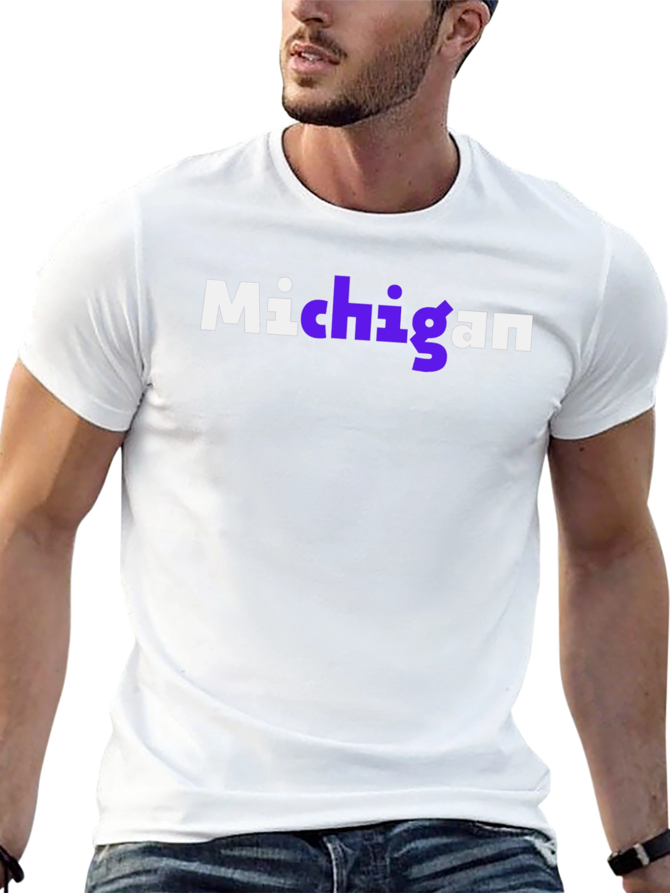 Michigan Graphic Tee - Black Cotton Shirt