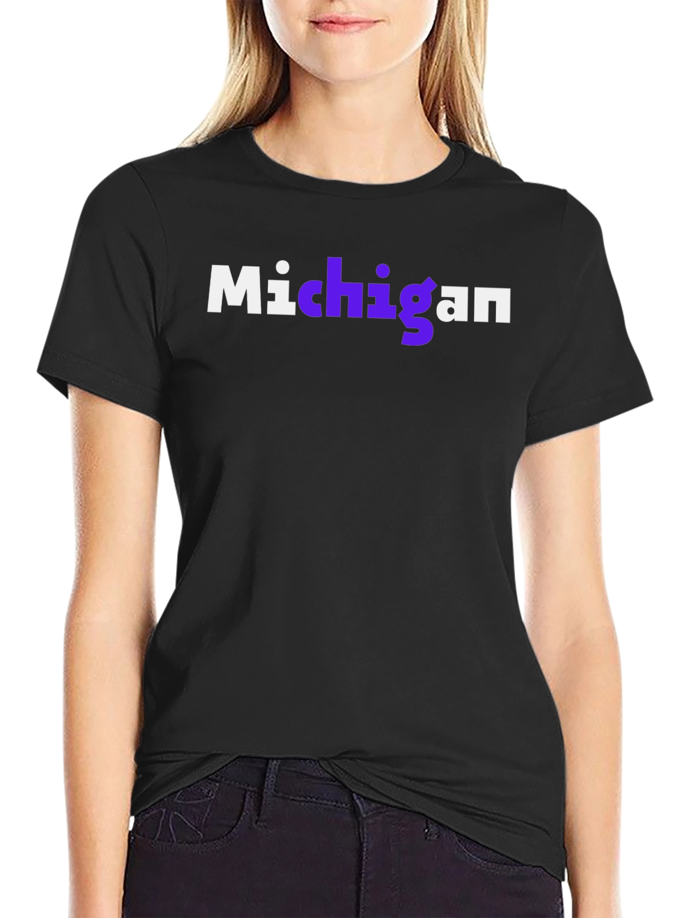 Michigan Graphic Tee - Black Cotton Shirt