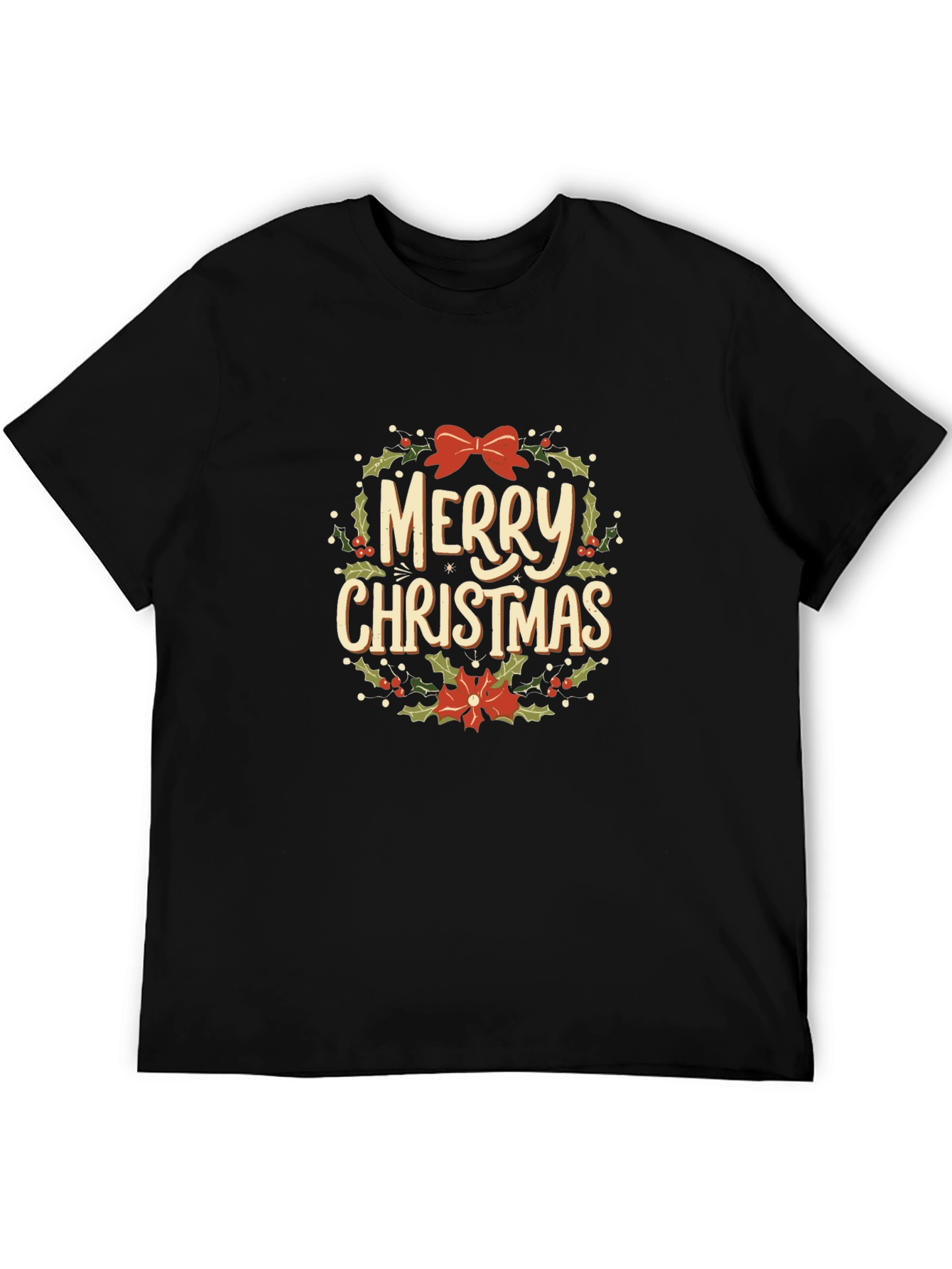 Festive Merry Christmas Graphic Tee - Holiday Cheer