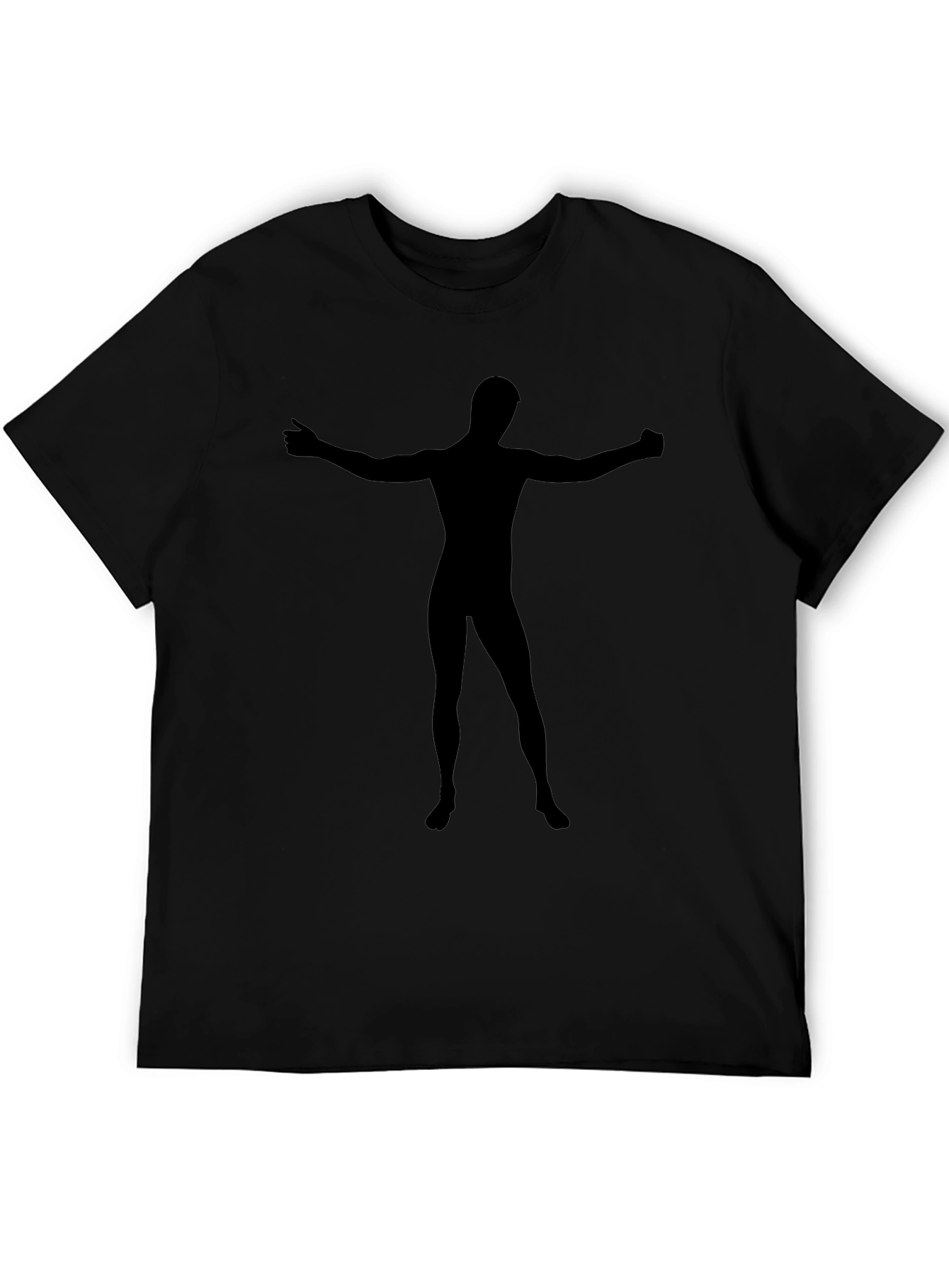 Mens Black Silhouette Graphic T-Shirt
