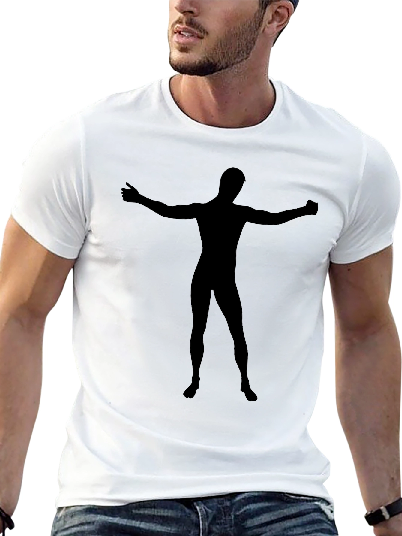 Mens Black Silhouette Graphic T-Shirt