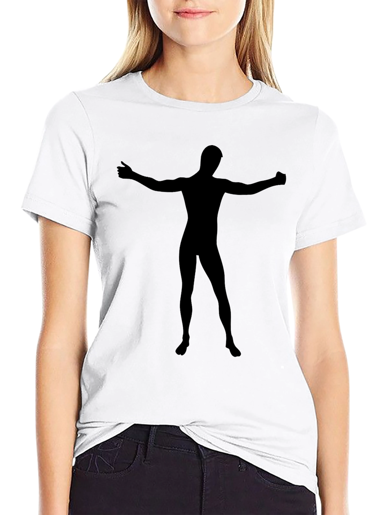 Mens Black Silhouette Graphic T-Shirt