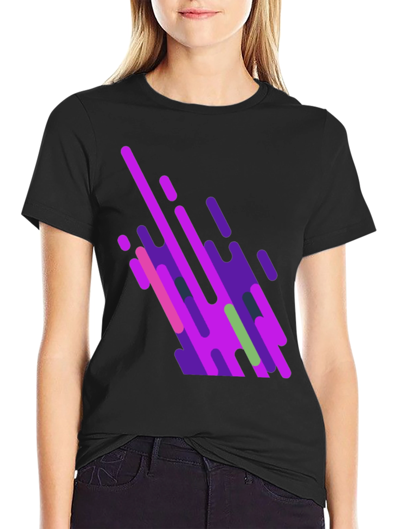 Abstract Graphic Black T-Shirt