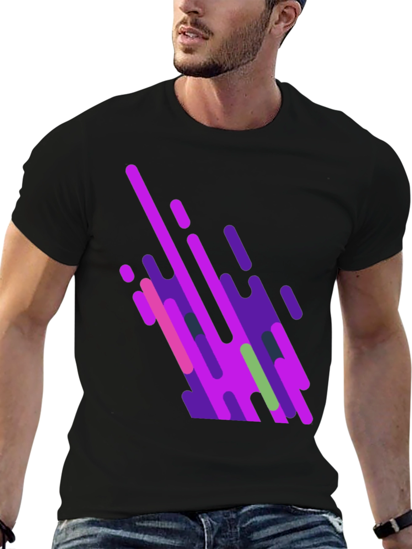 Abstract Graphic Black T-Shirt