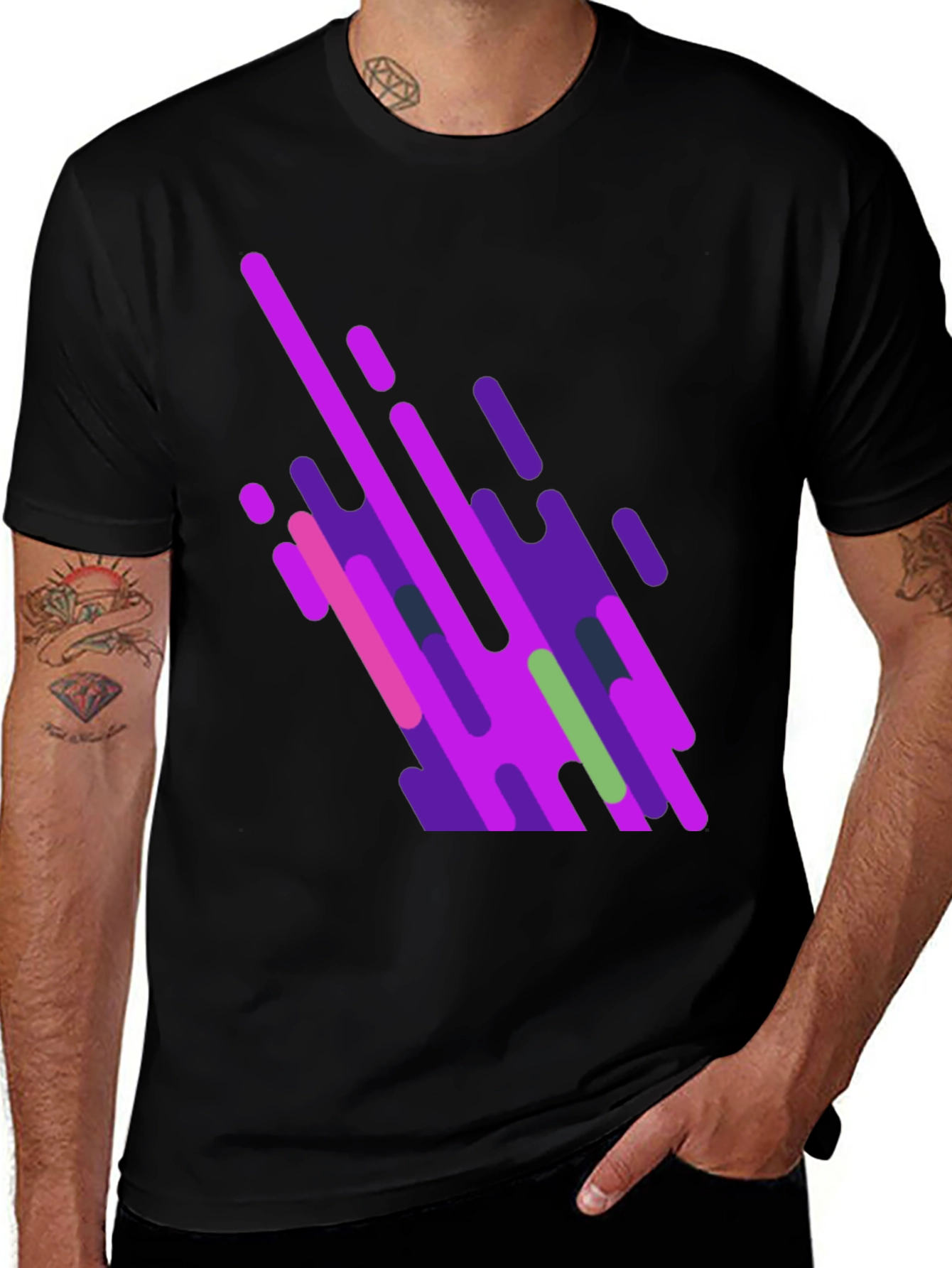 Abstract Graphic Black T-Shirt