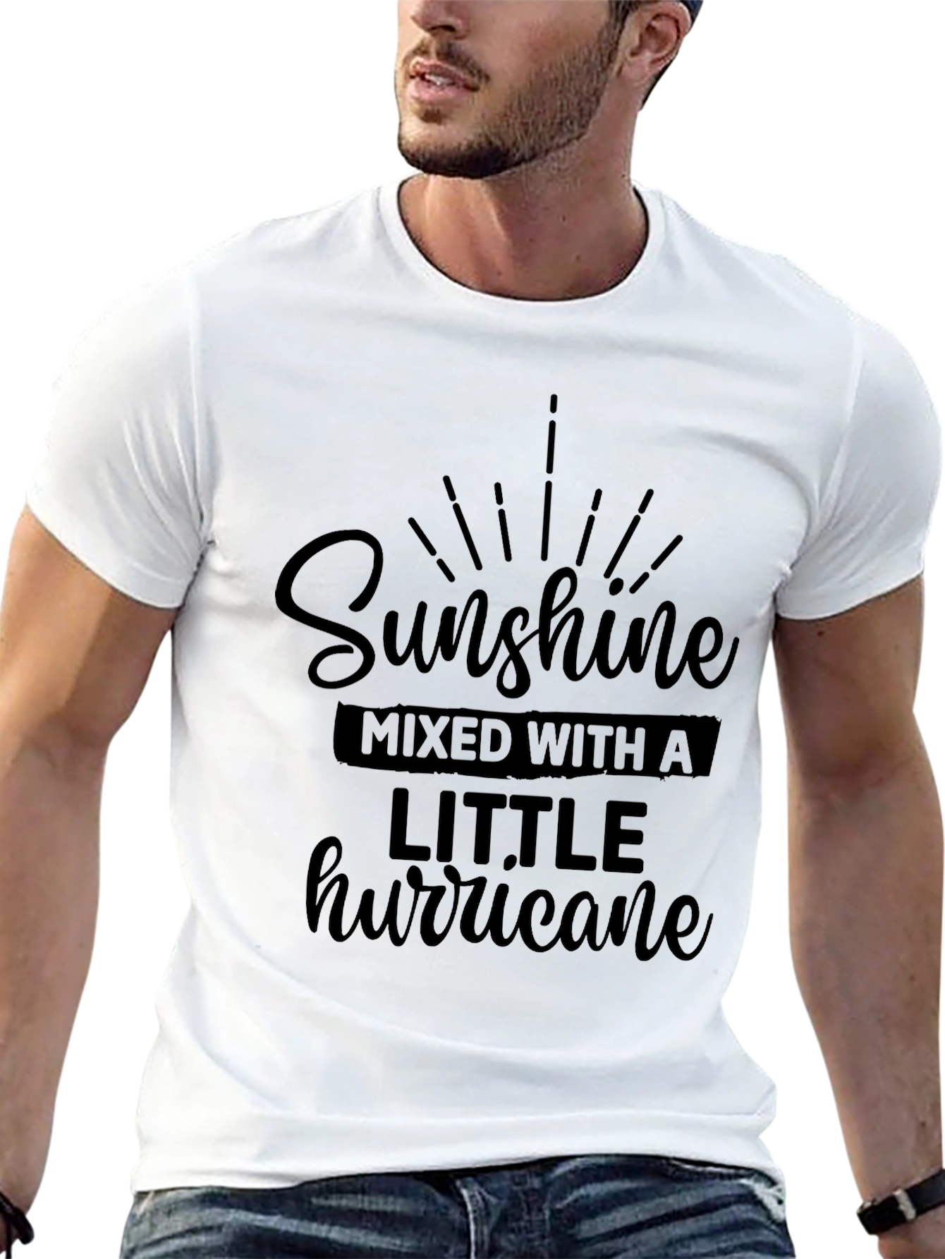Sunshine Mixed With A Little Hurricane Black T-Shirt