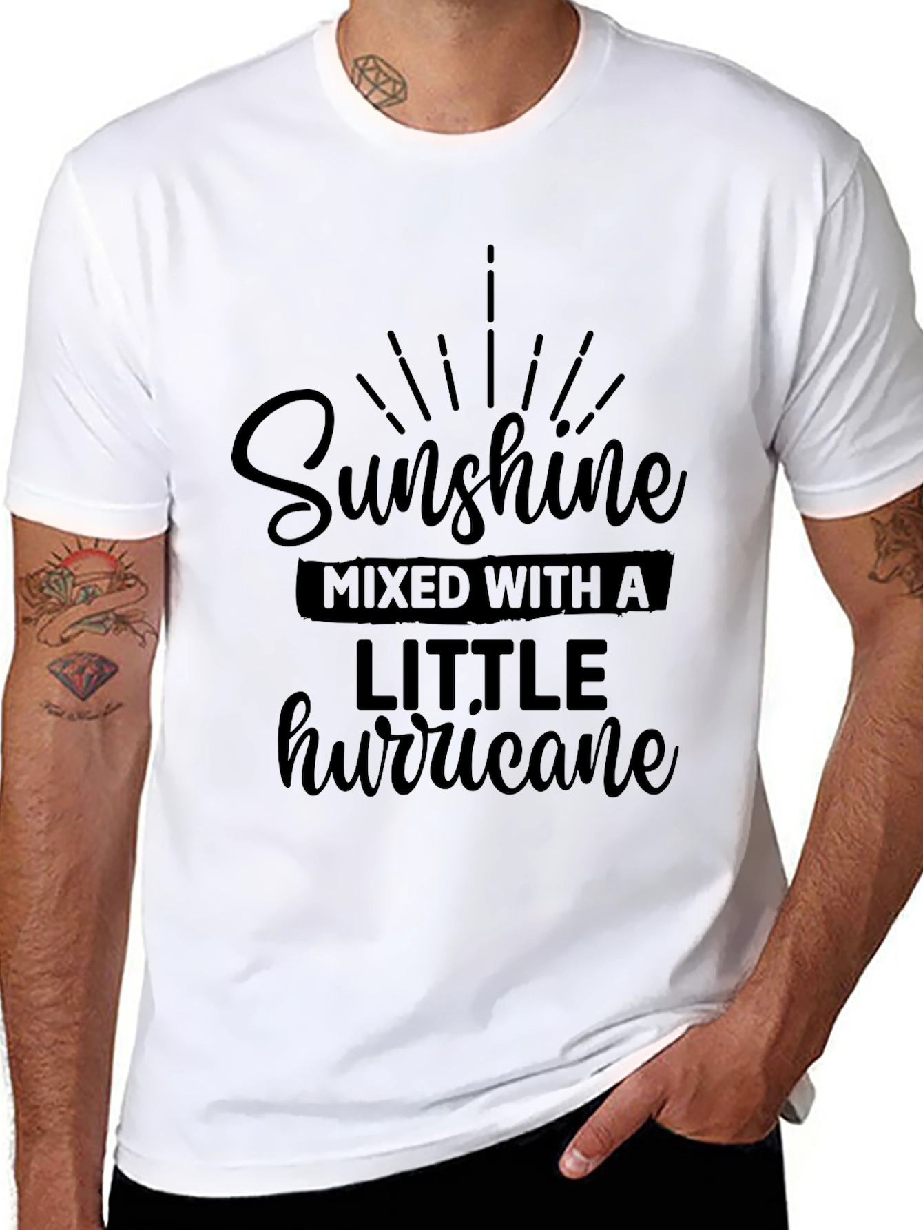 Sunshine Mixed With A Little Hurricane Black T-Shirt