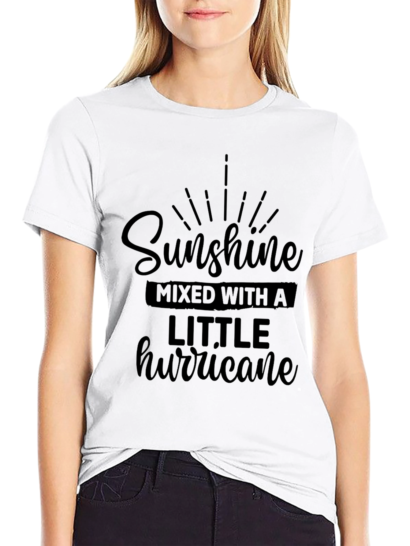 Sunshine Mixed With A Little Hurricane Black T-Shirt