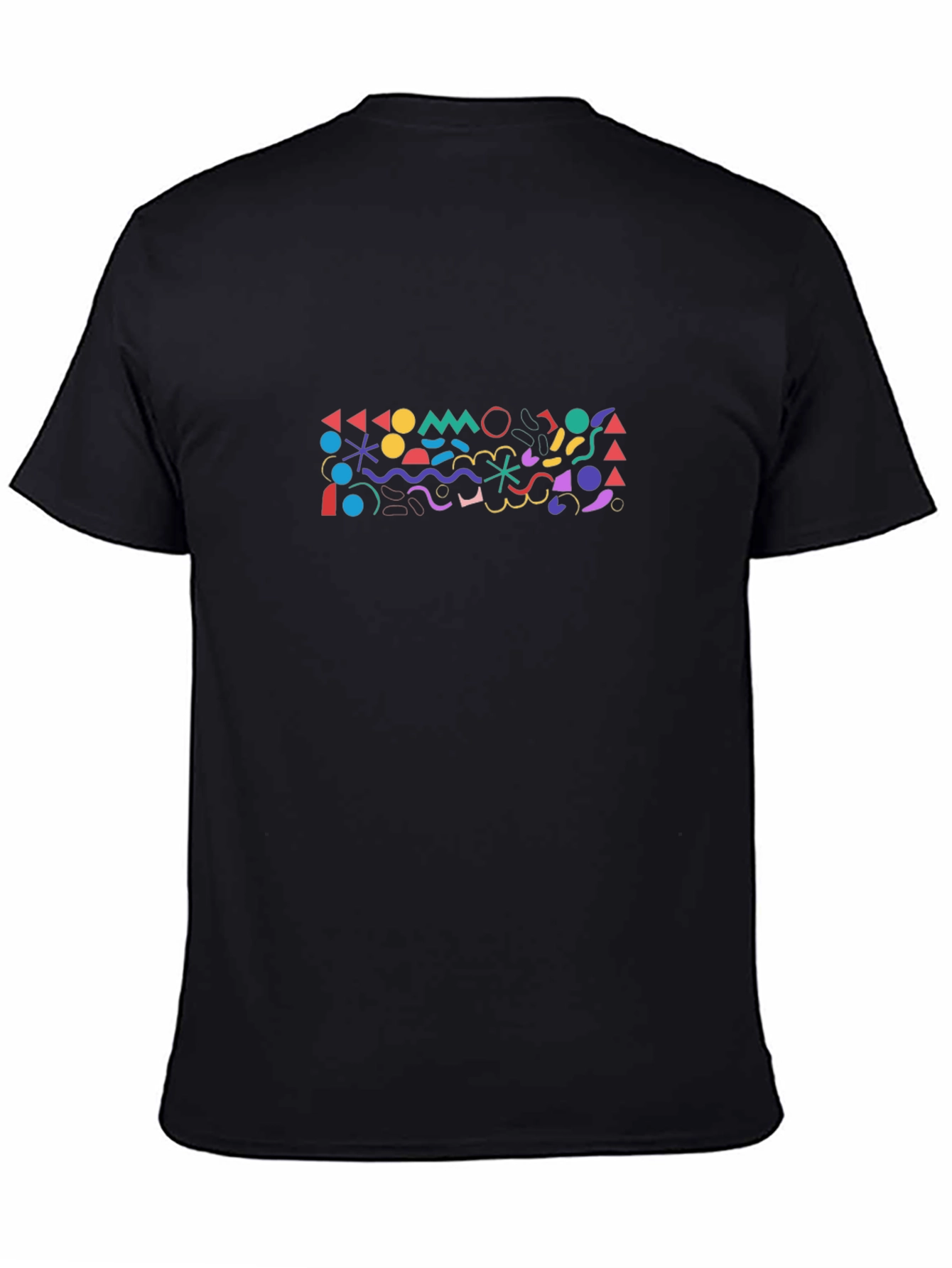 Geometric Graphic Print Black T-Shirt