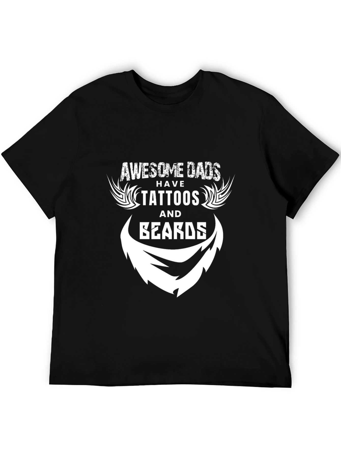 Awesome Dads Tattoos & Beards Graphic T-Shirt