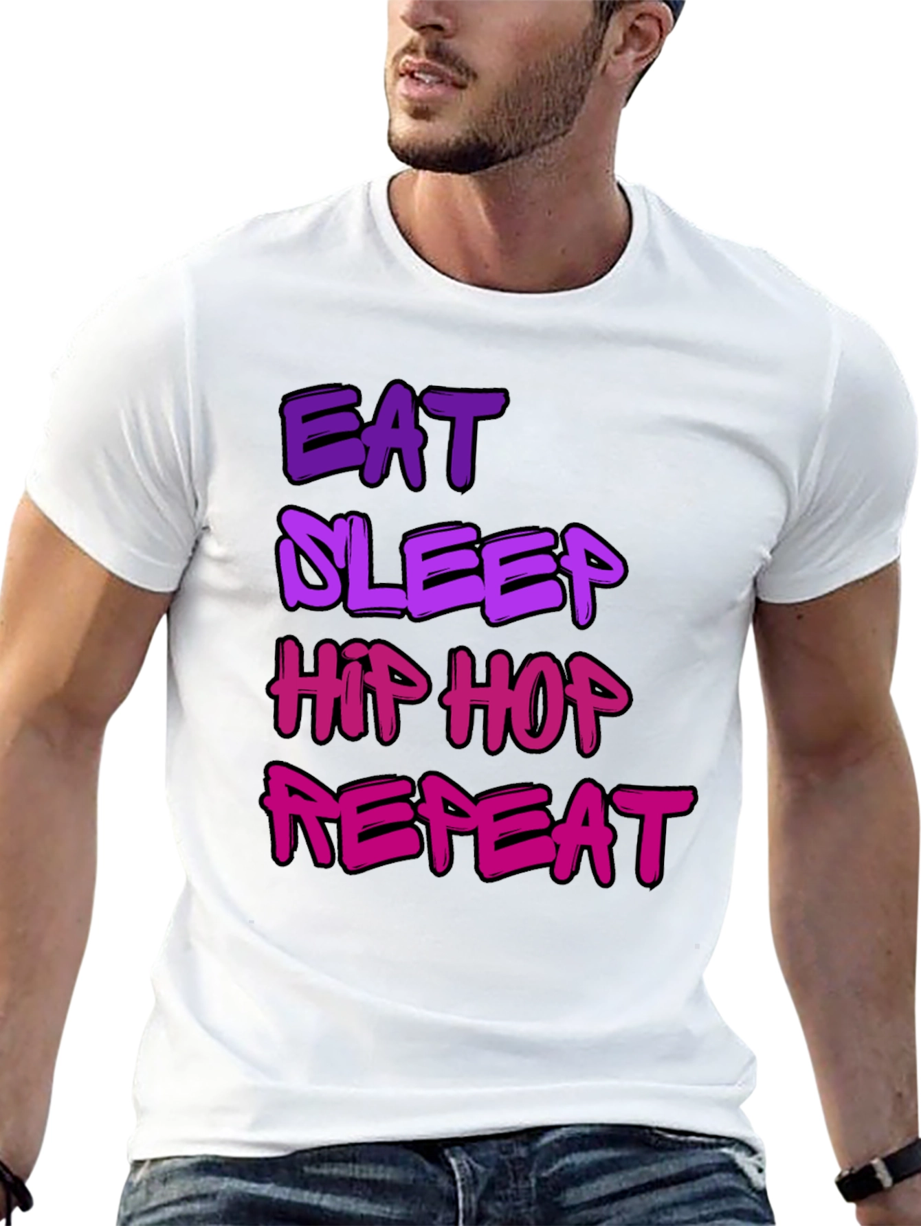 Eat Sleep Hip Hop Repeat Graphic T-Shirt
