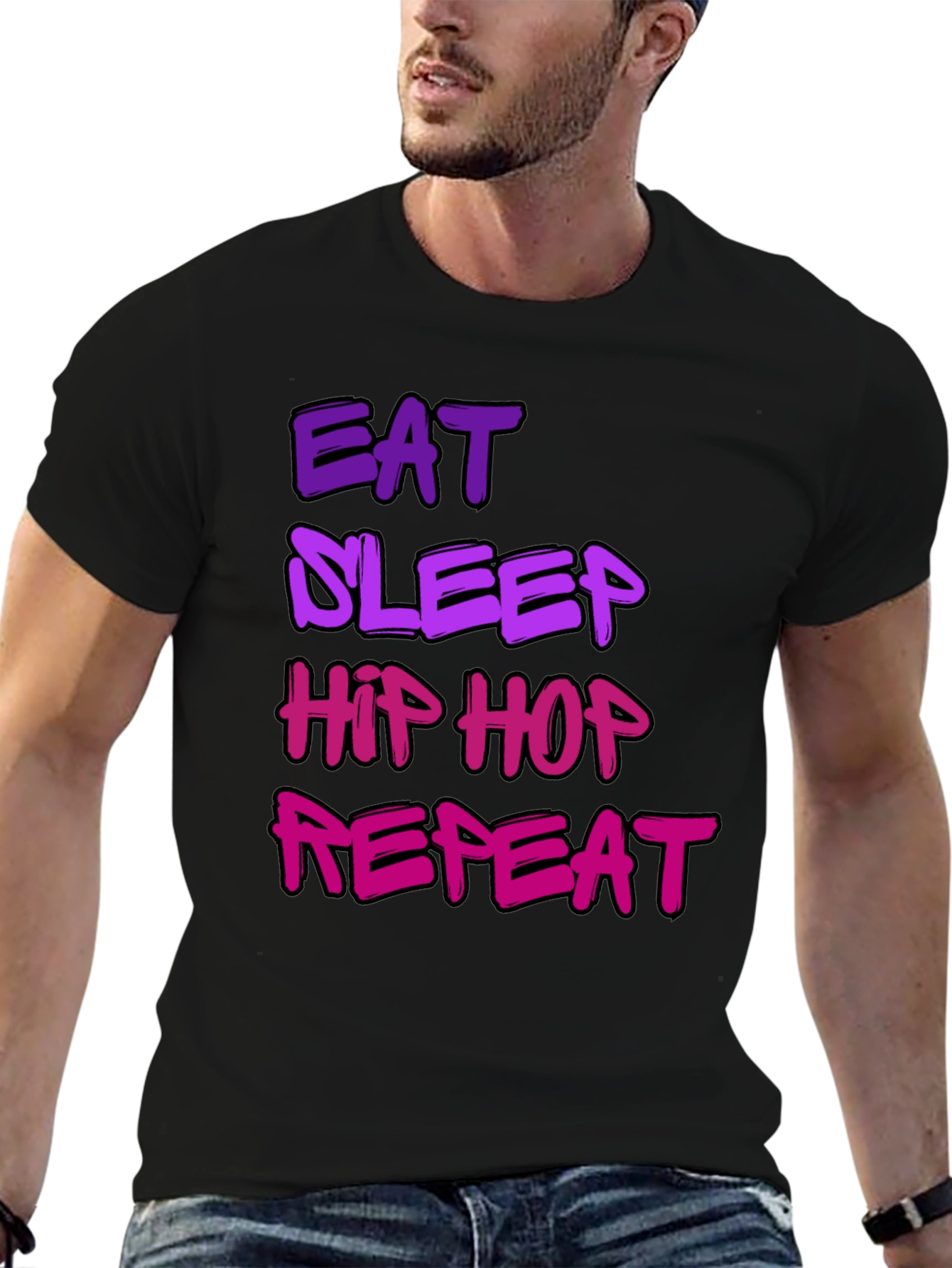 Eat Sleep Hip Hop Repeat Graphic T-Shirt