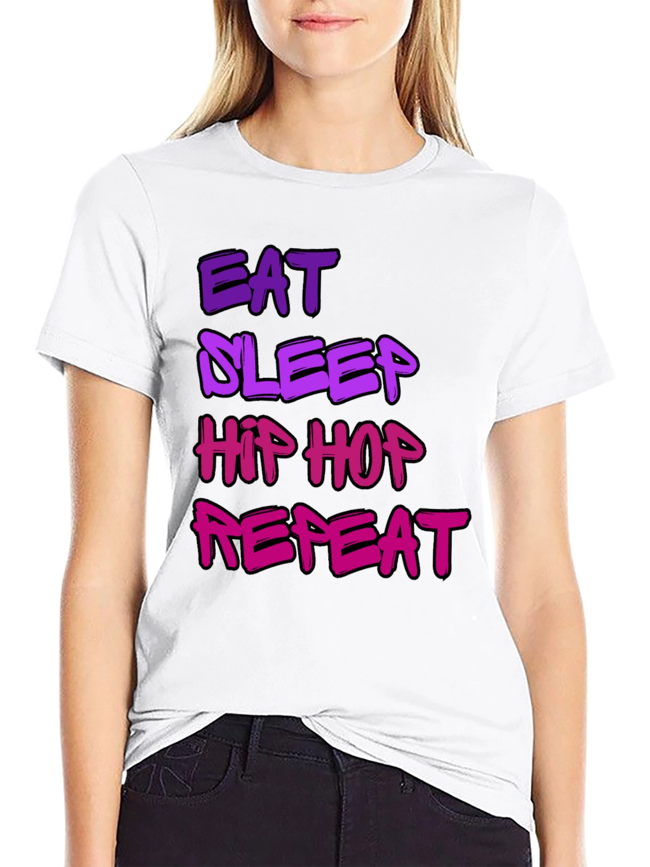 Eat Sleep Hip Hop Repeat Graphic T-Shirt
