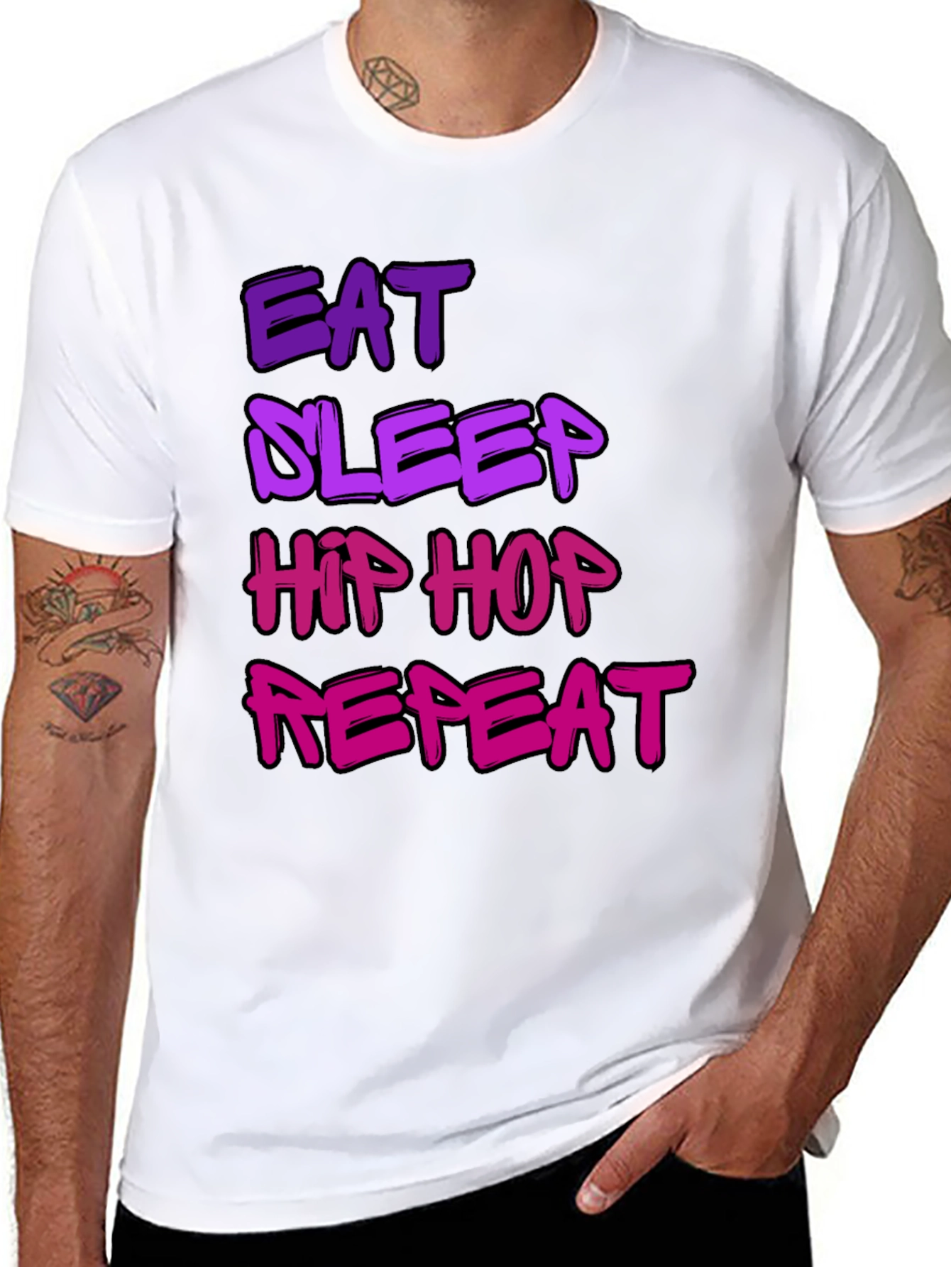 Eat Sleep Hip Hop Repeat Graphic T-Shirt