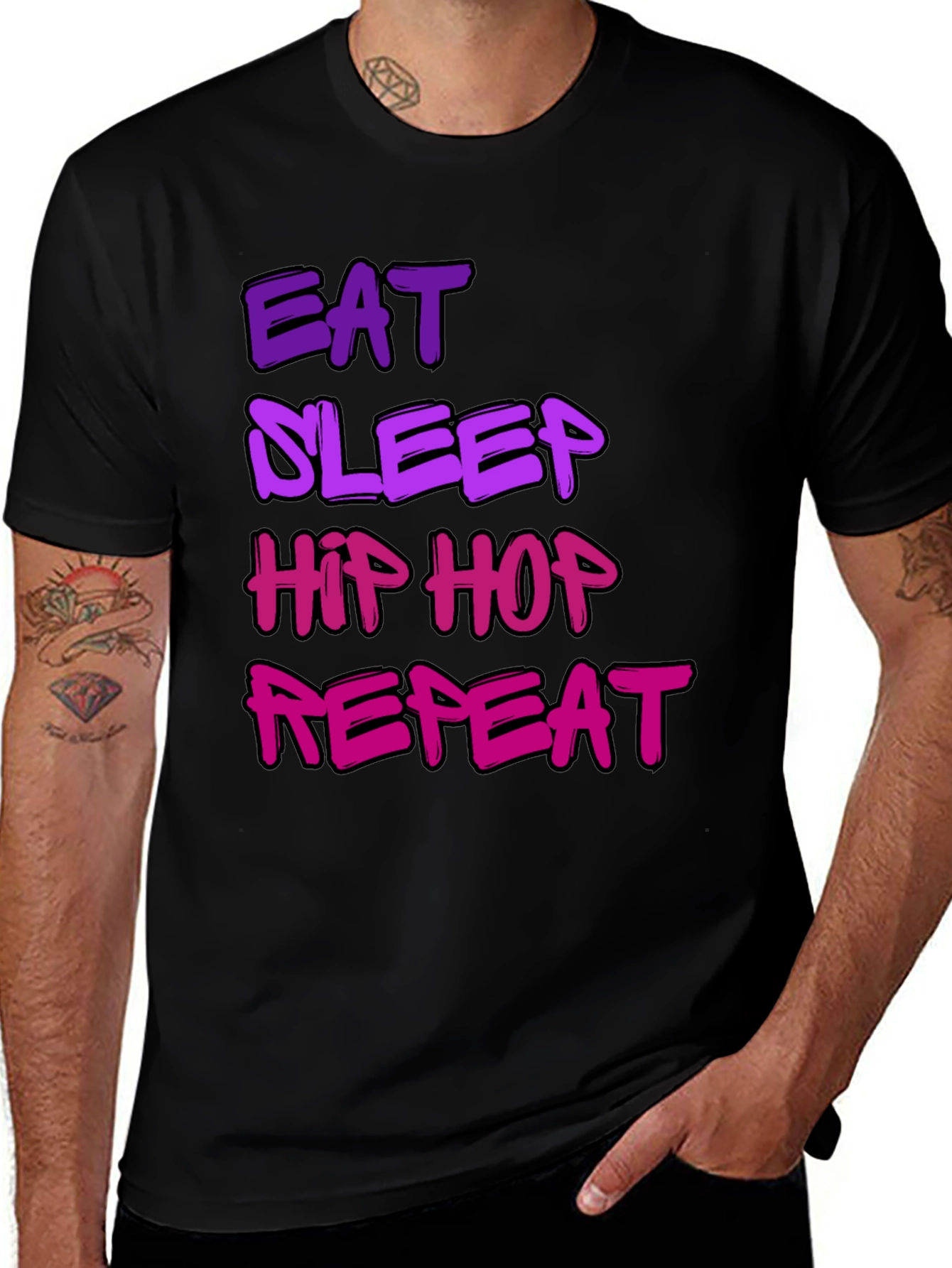 Eat Sleep Hip Hop Repeat Graphic T-Shirt