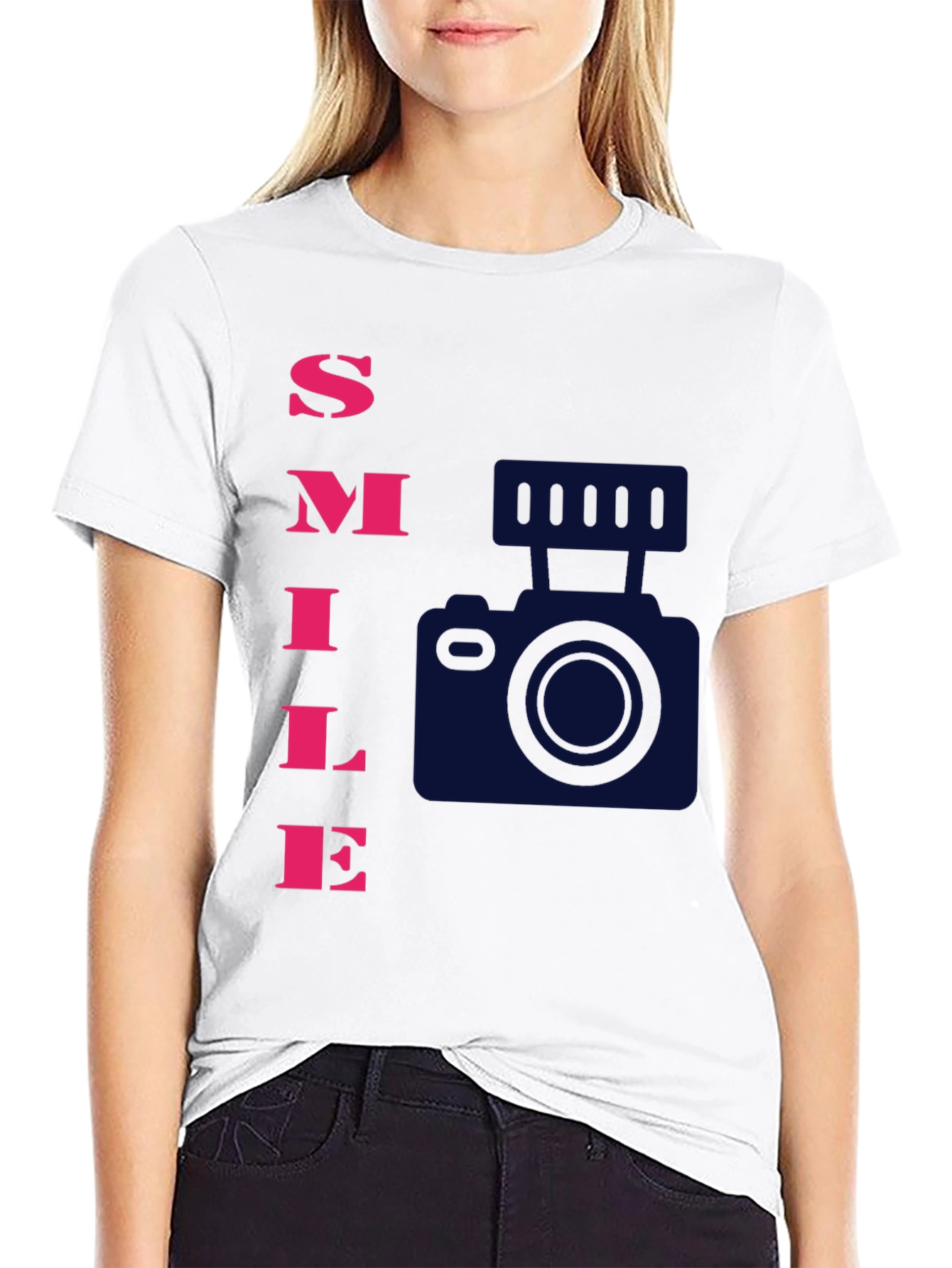Smile Camera Graphic T-Shirt