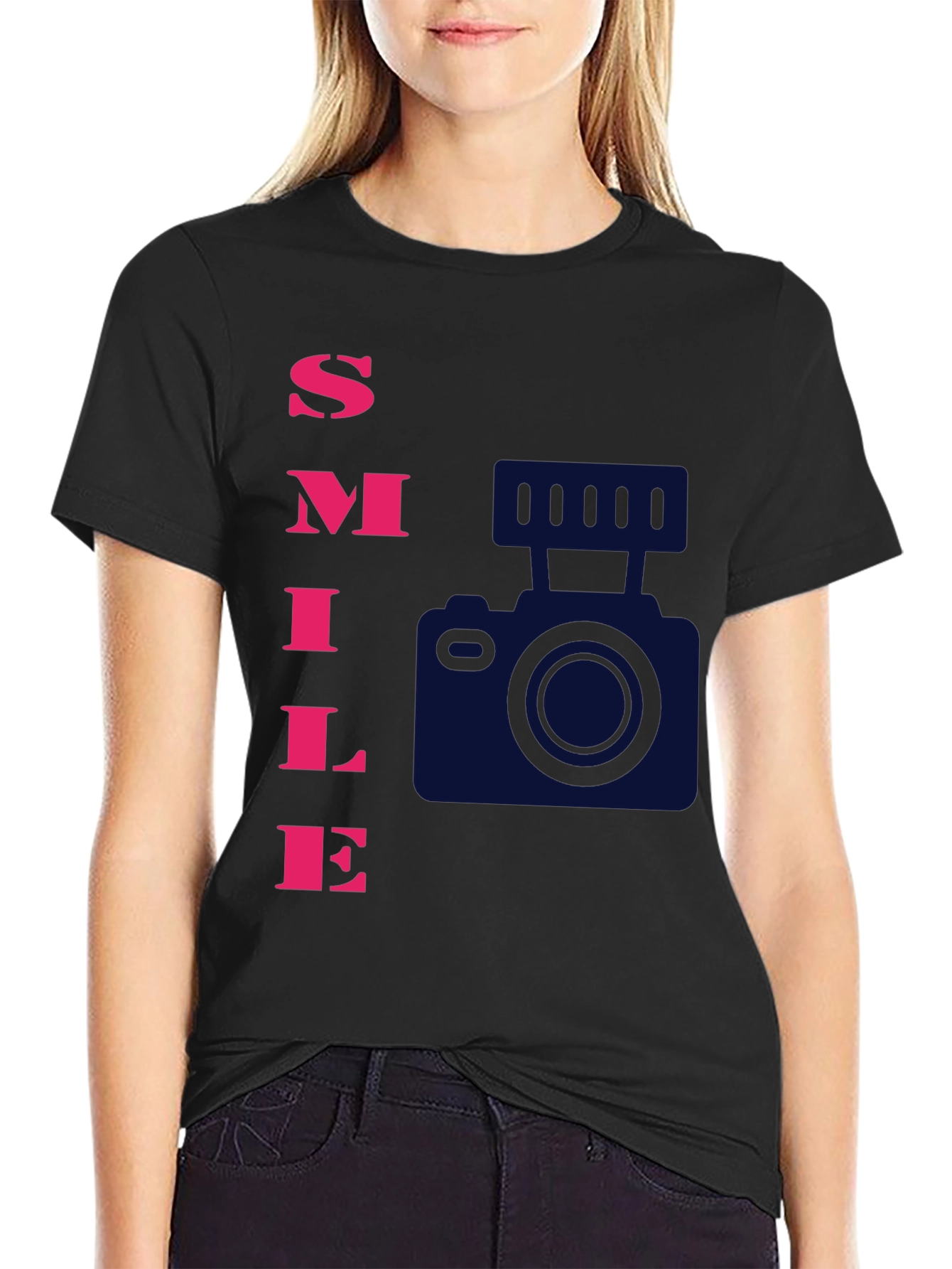 Smile Camera Graphic T-Shirt