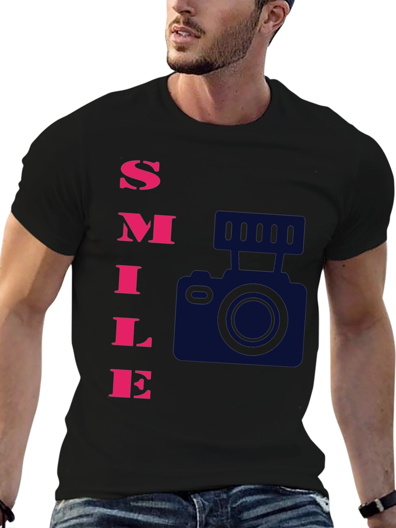 Smile Camera Graphic T-Shirt