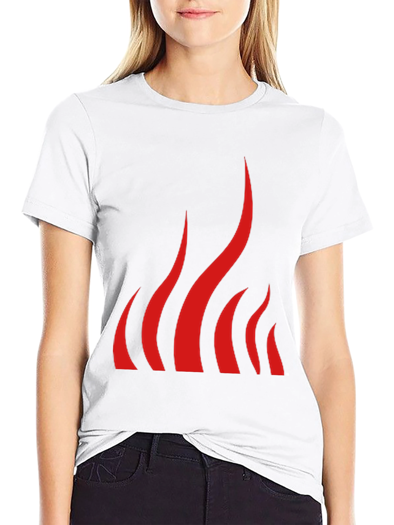Bold Flame Graphic Black T-Shirt
