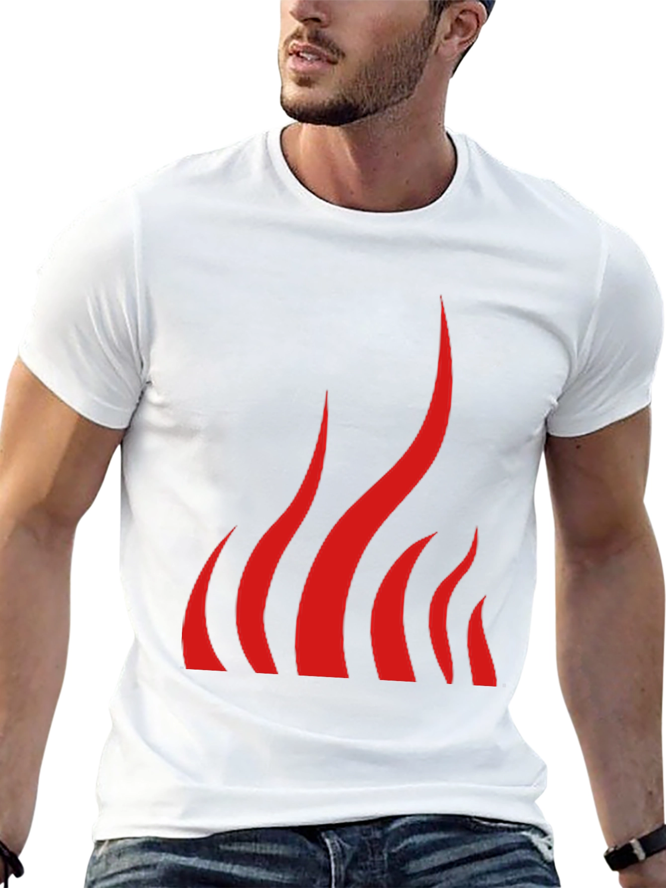 Bold Flame Graphic Black T-Shirt