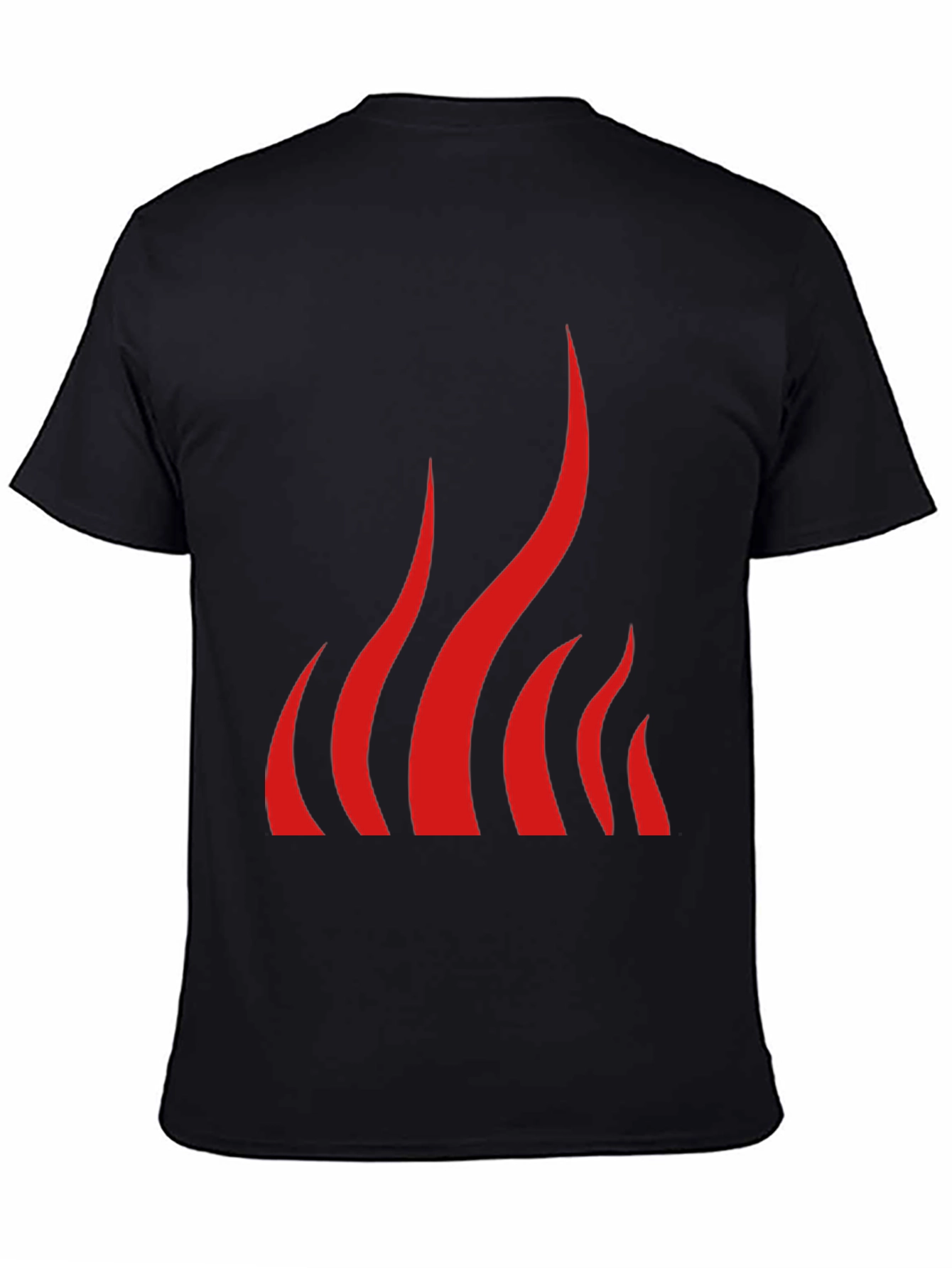 Bold Flame Graphic Black T-Shirt