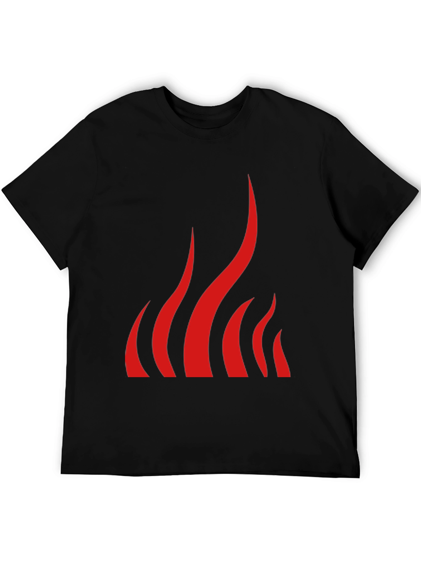 Bold Flame Graphic Black T-Shirt