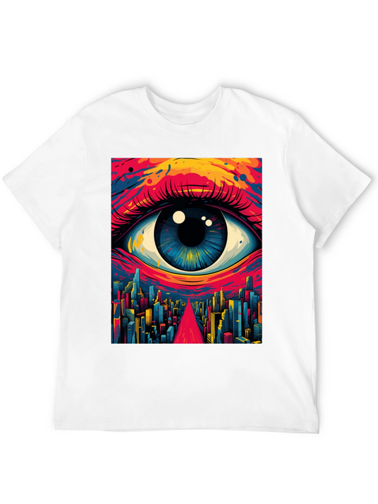 Psychedelic Eye Over City Graphic Tee