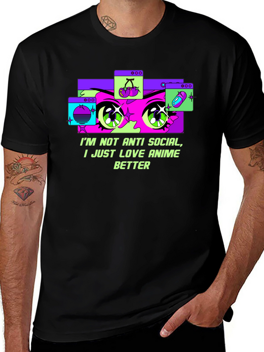 Anime Lover T-Shirt - Im Not Anti-Social