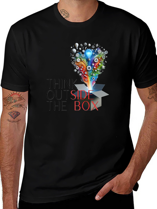 Think Outside the Box Graphic Tee - Creative Design
