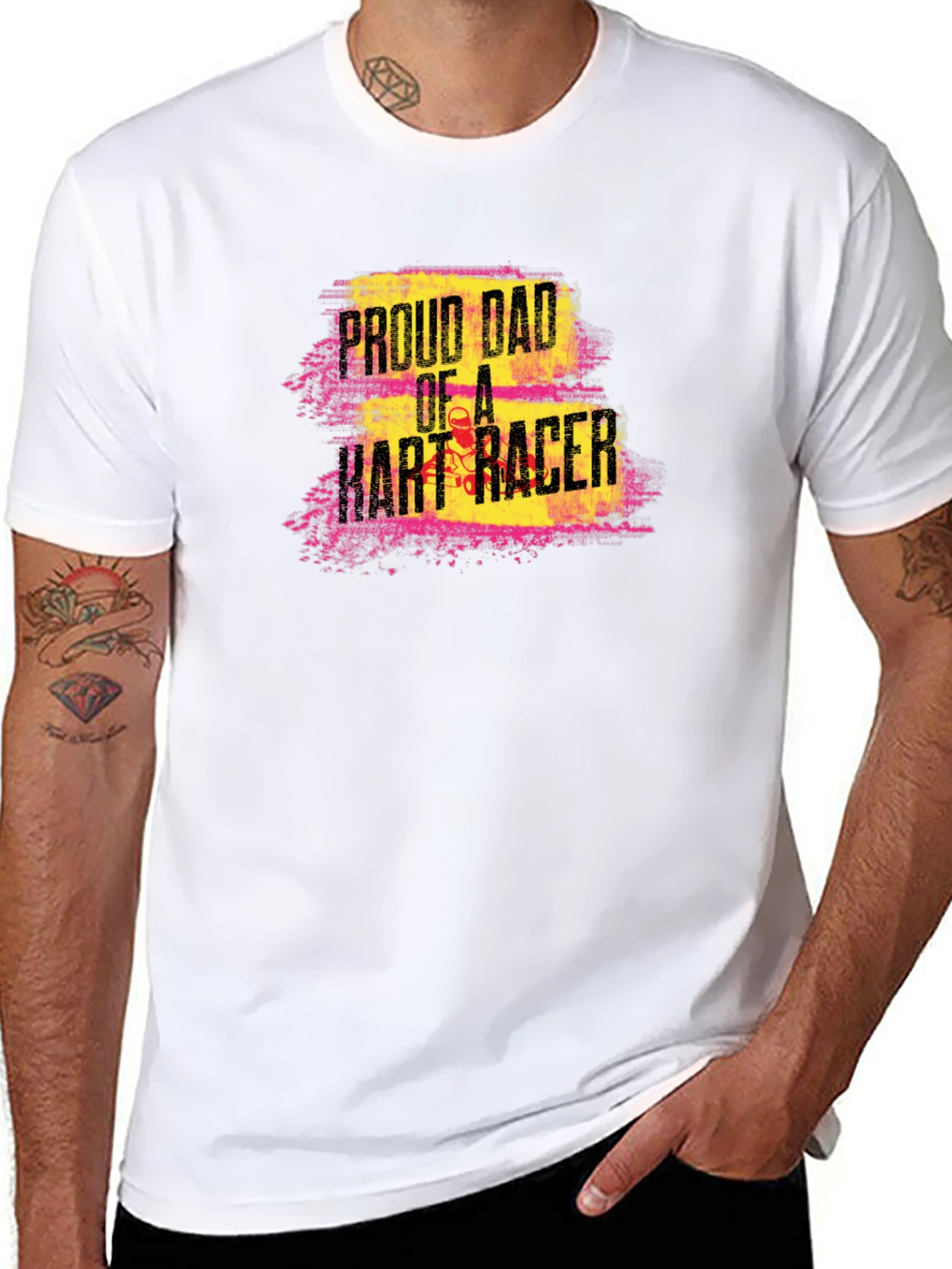 Proud Dad of a Kart Racer Graphic Tee