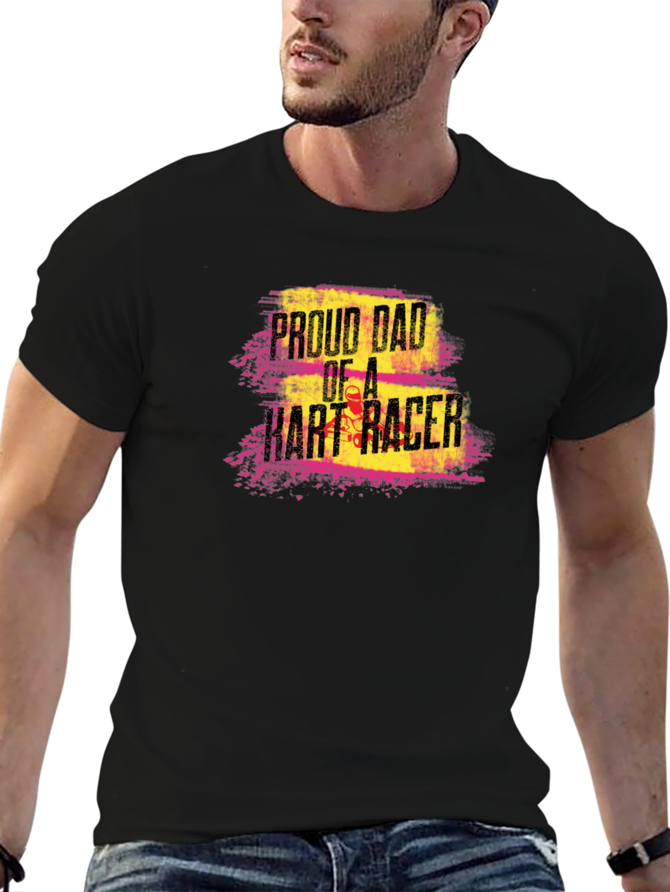 Proud Dad of a Kart Racer Graphic Tee