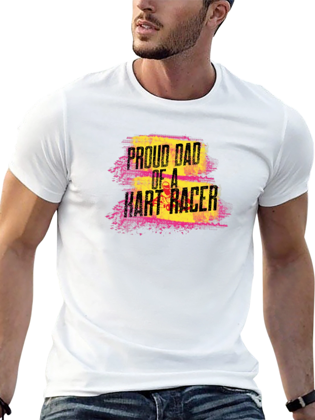 Proud Dad of a Kart Racer Graphic Tee