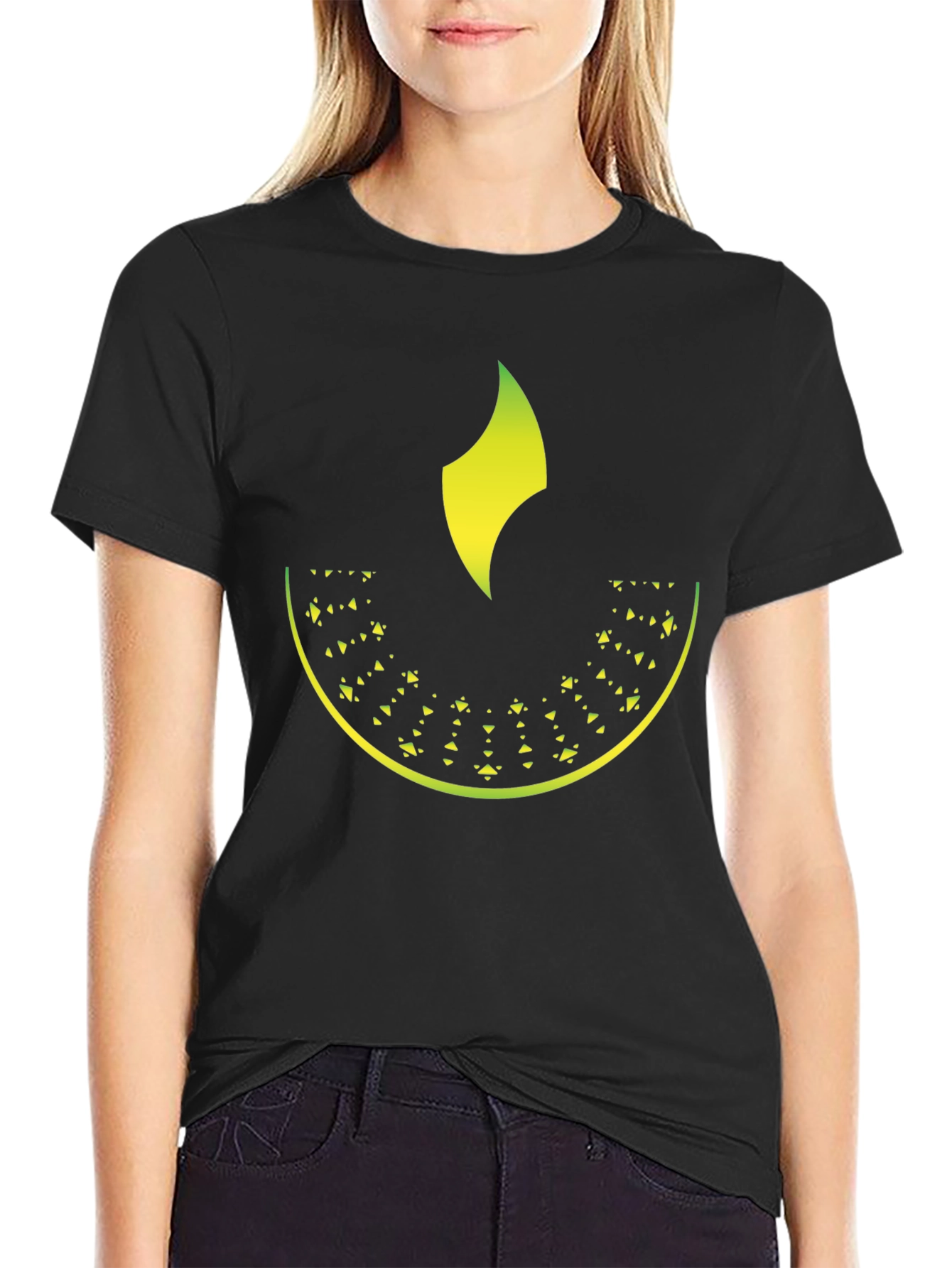 Abstract Gradient Graphic Black T-Shirt