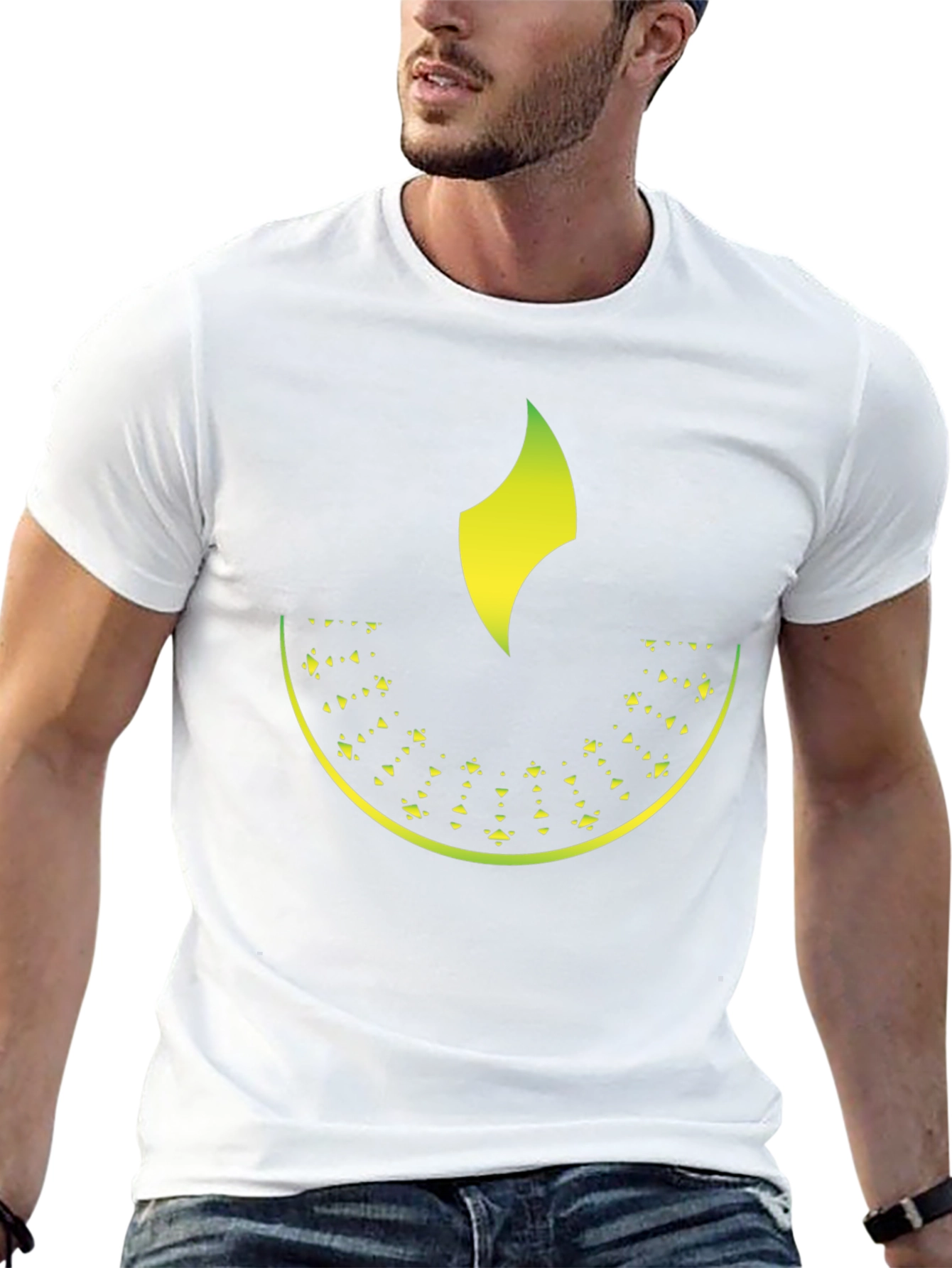 Abstract Gradient Graphic Black T-Shirt