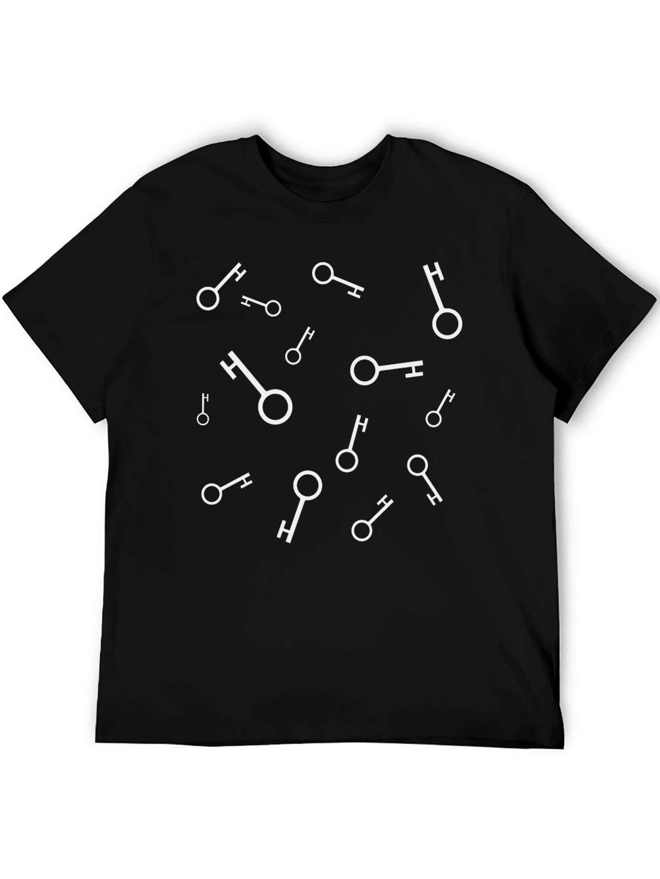 Key Pattern Black T-Shirt