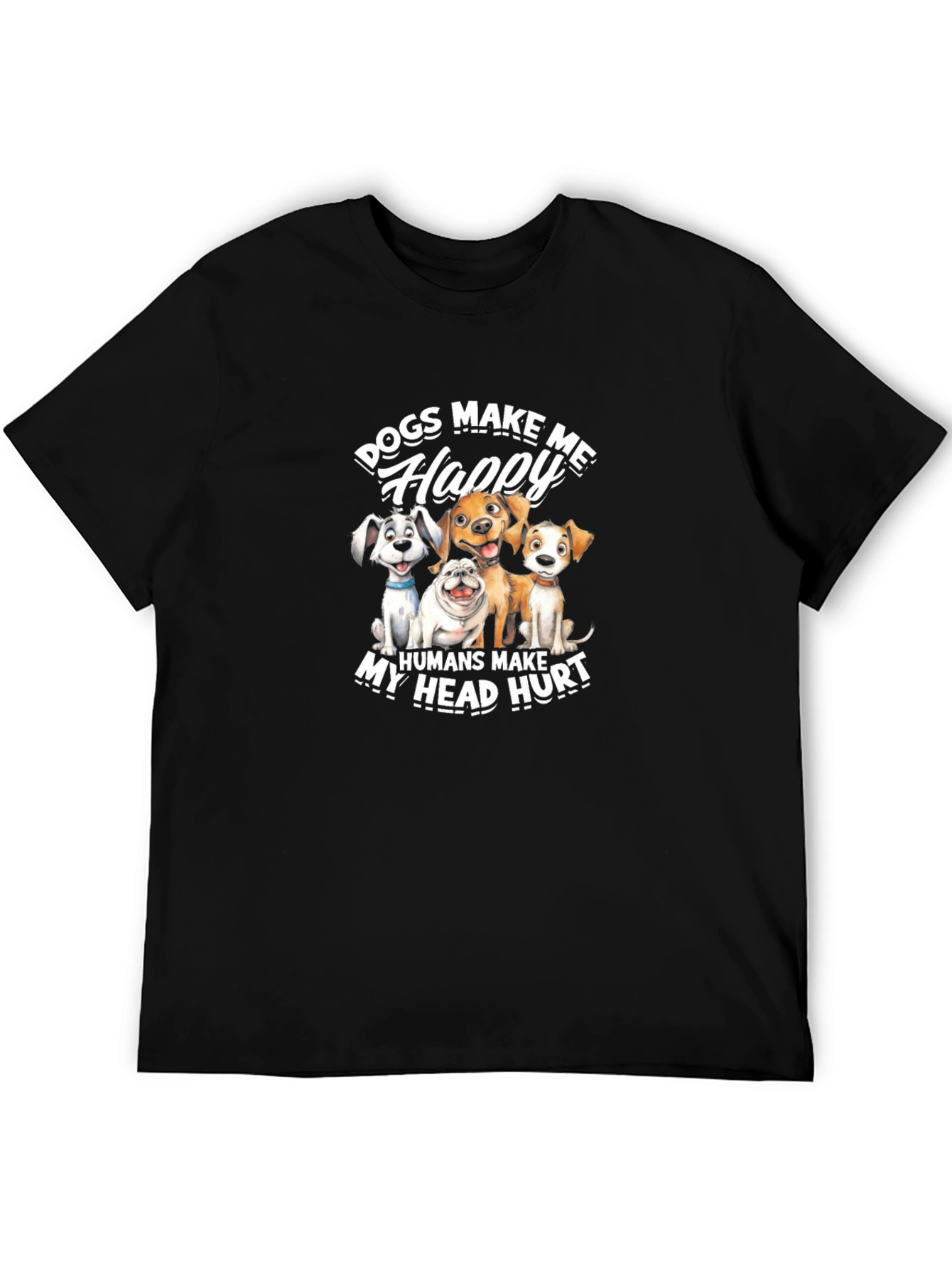 Dogs Make Me Happy Graphic Tee