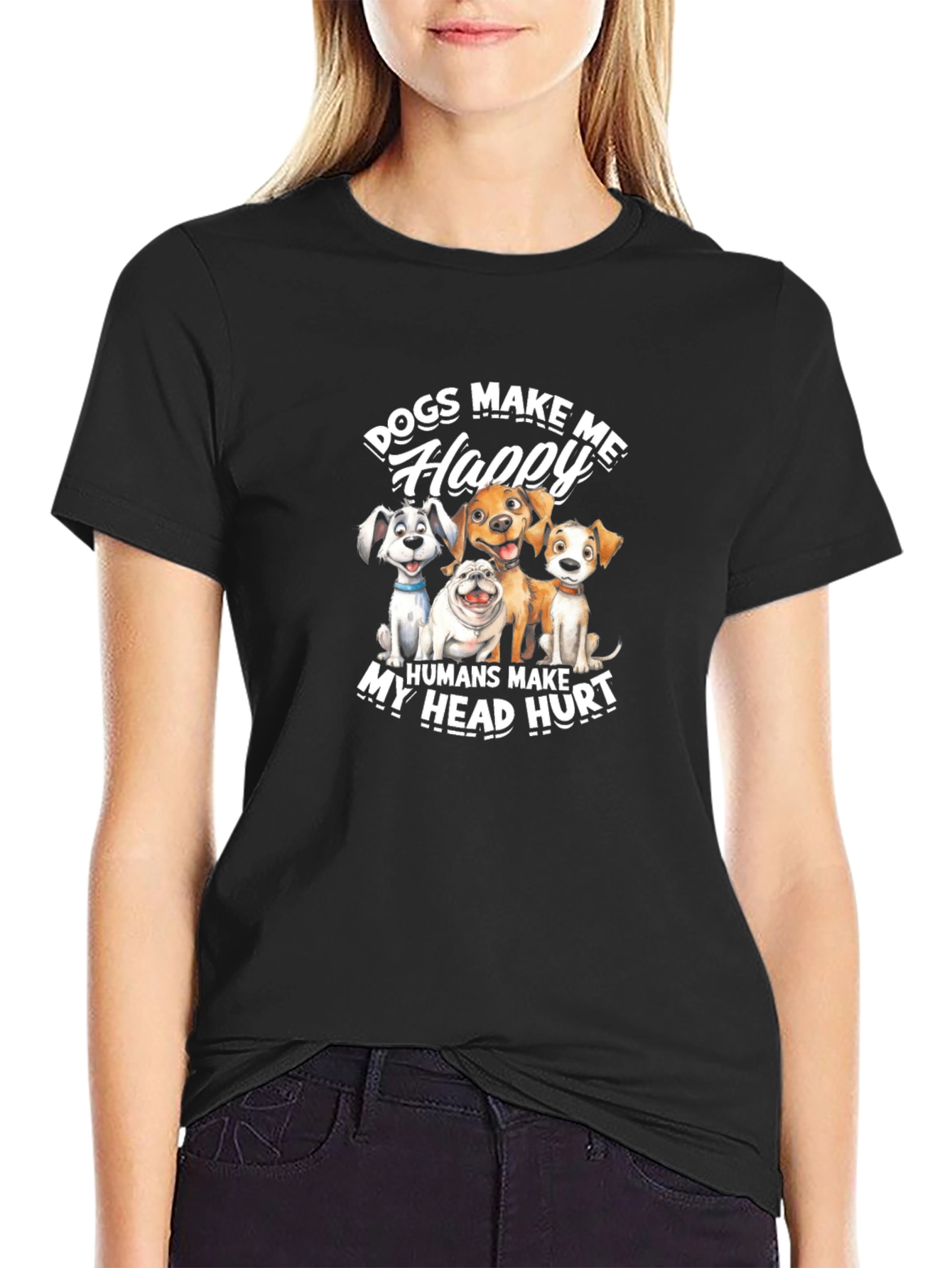 Dogs Make Me Happy Graphic Tee