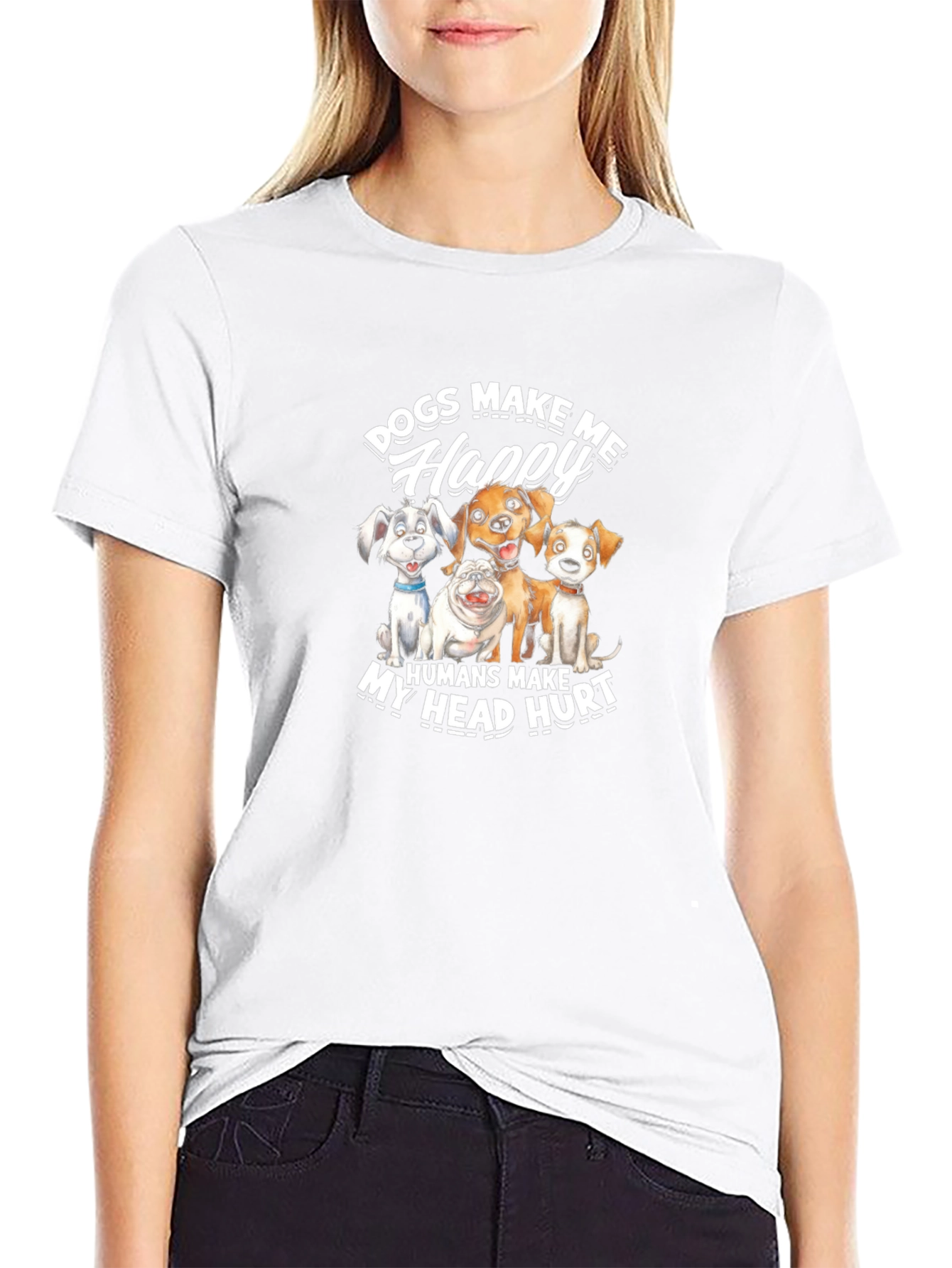 Dogs Make Me Happy Graphic Tee