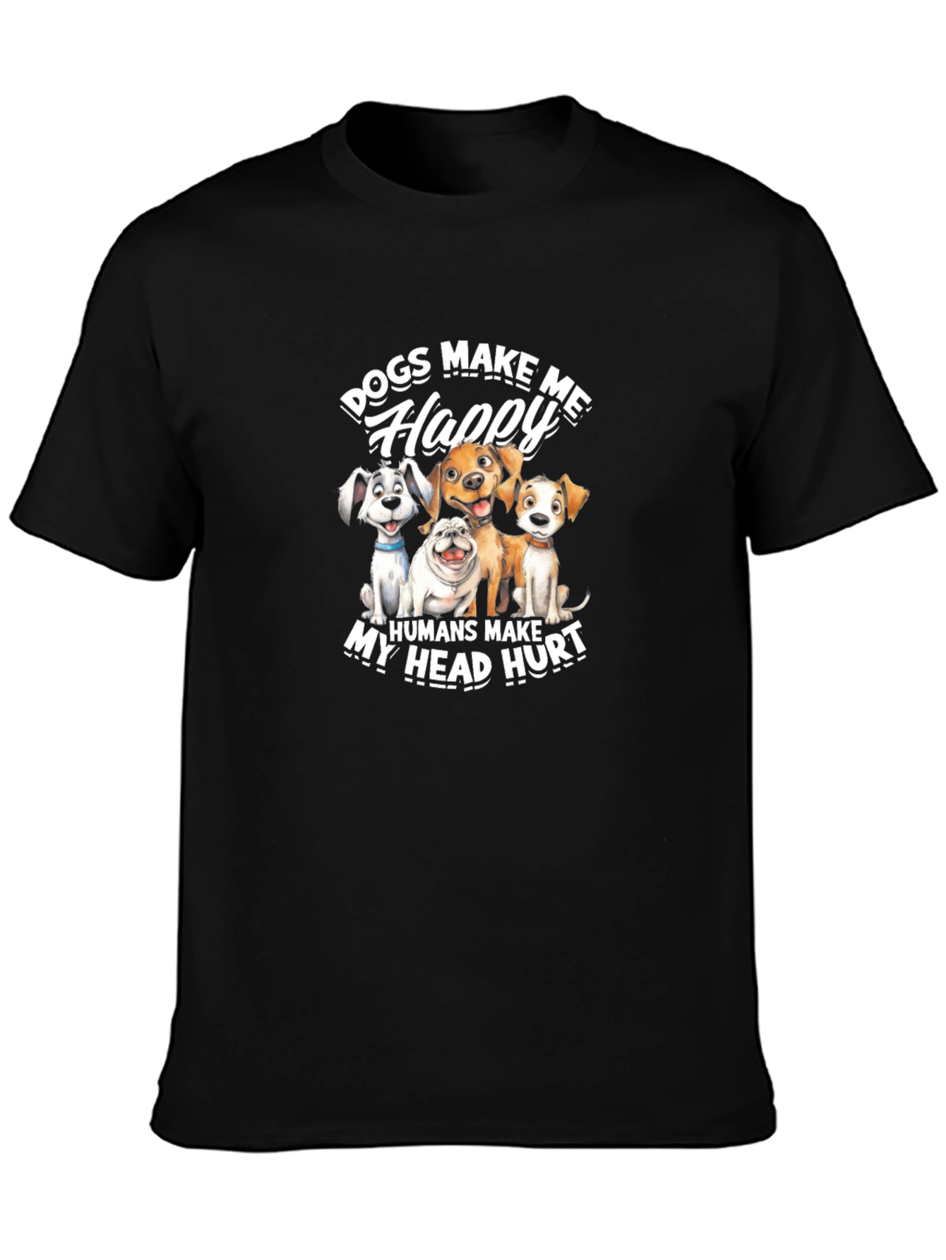 Dogs Make Me Happy Graphic Tee