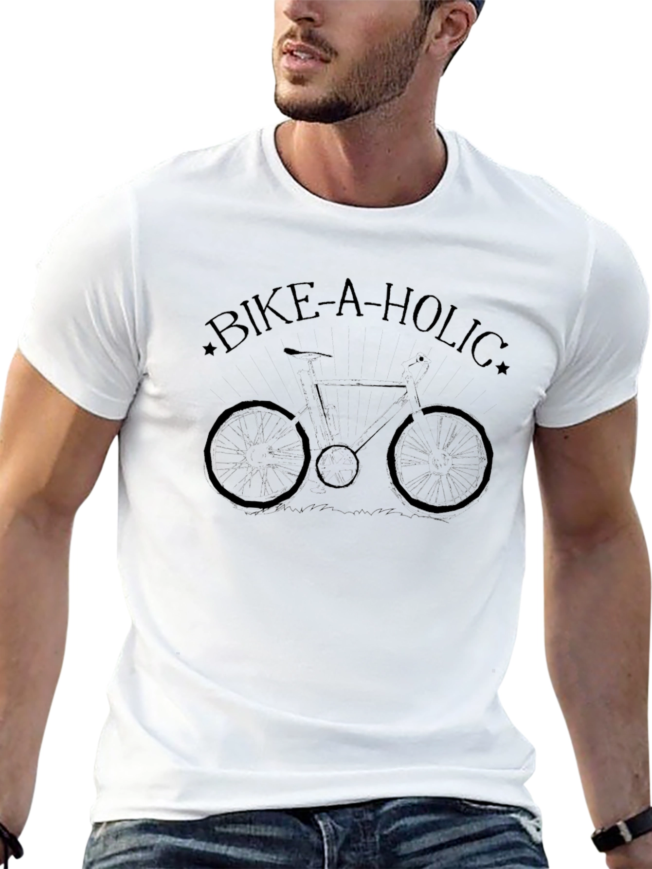 Bike-A-Holic Black Graphic T-Shirt