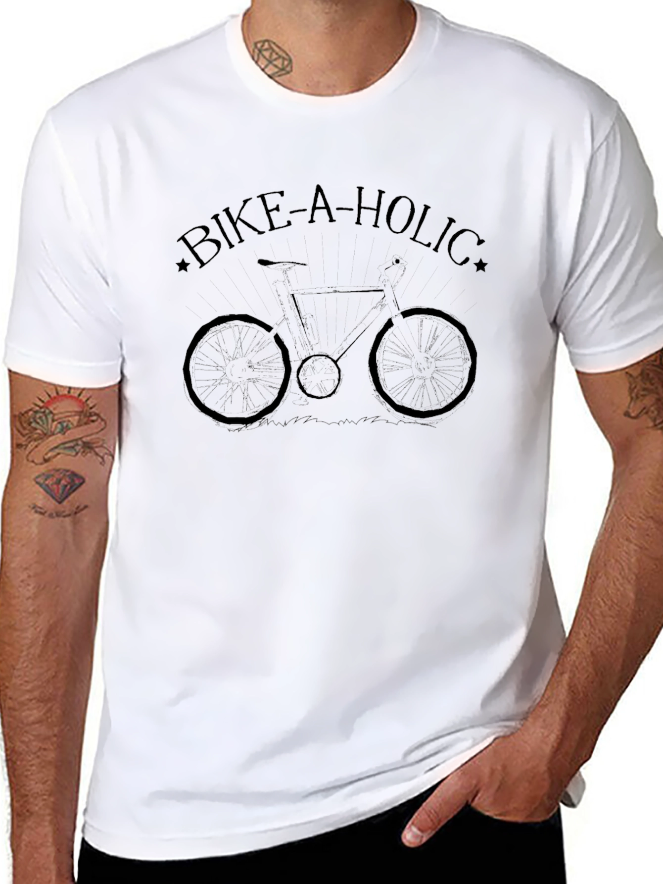 Bike-A-Holic Black Graphic T-Shirt