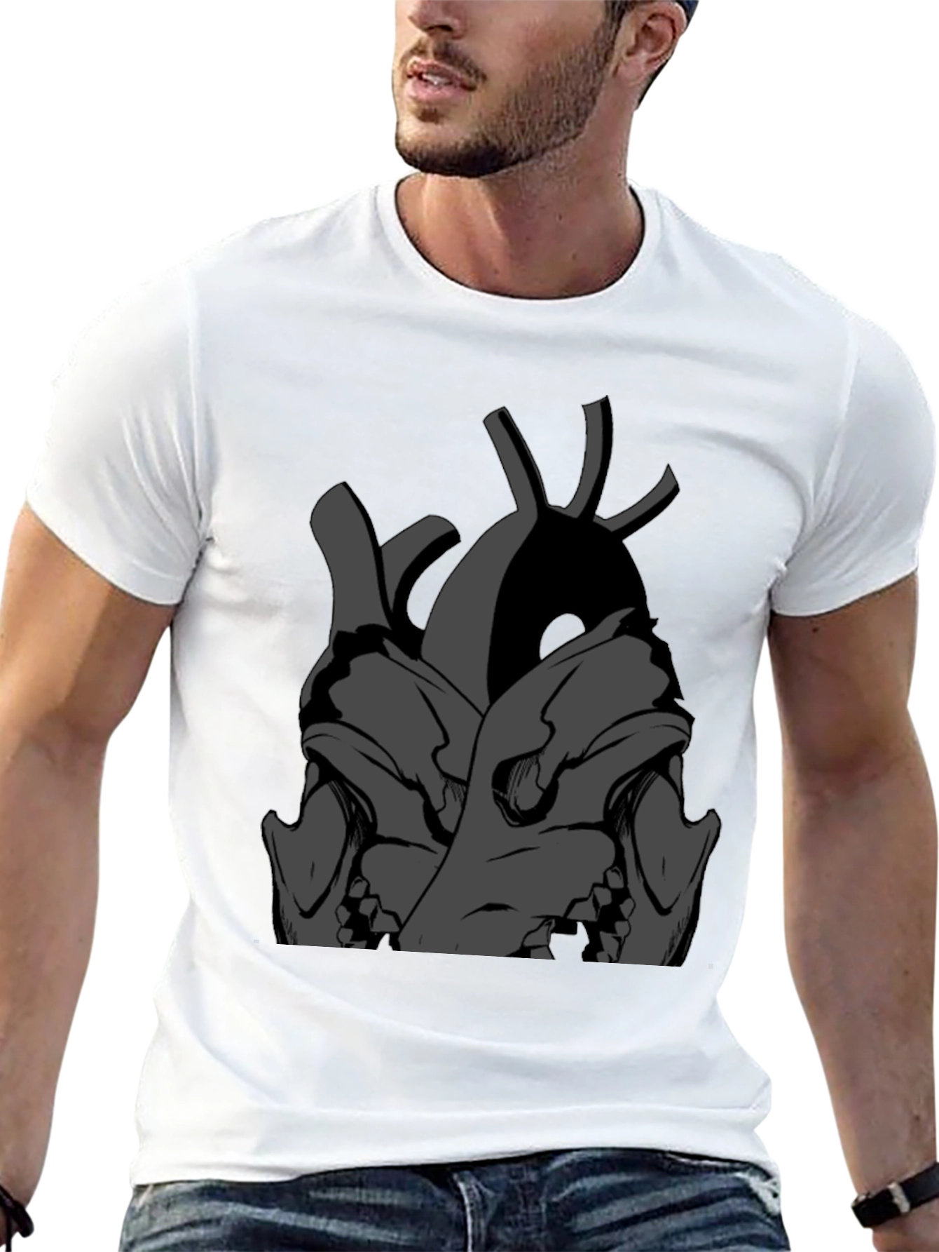 Skull Heart Graphic Tee - Dark & Edgy Style